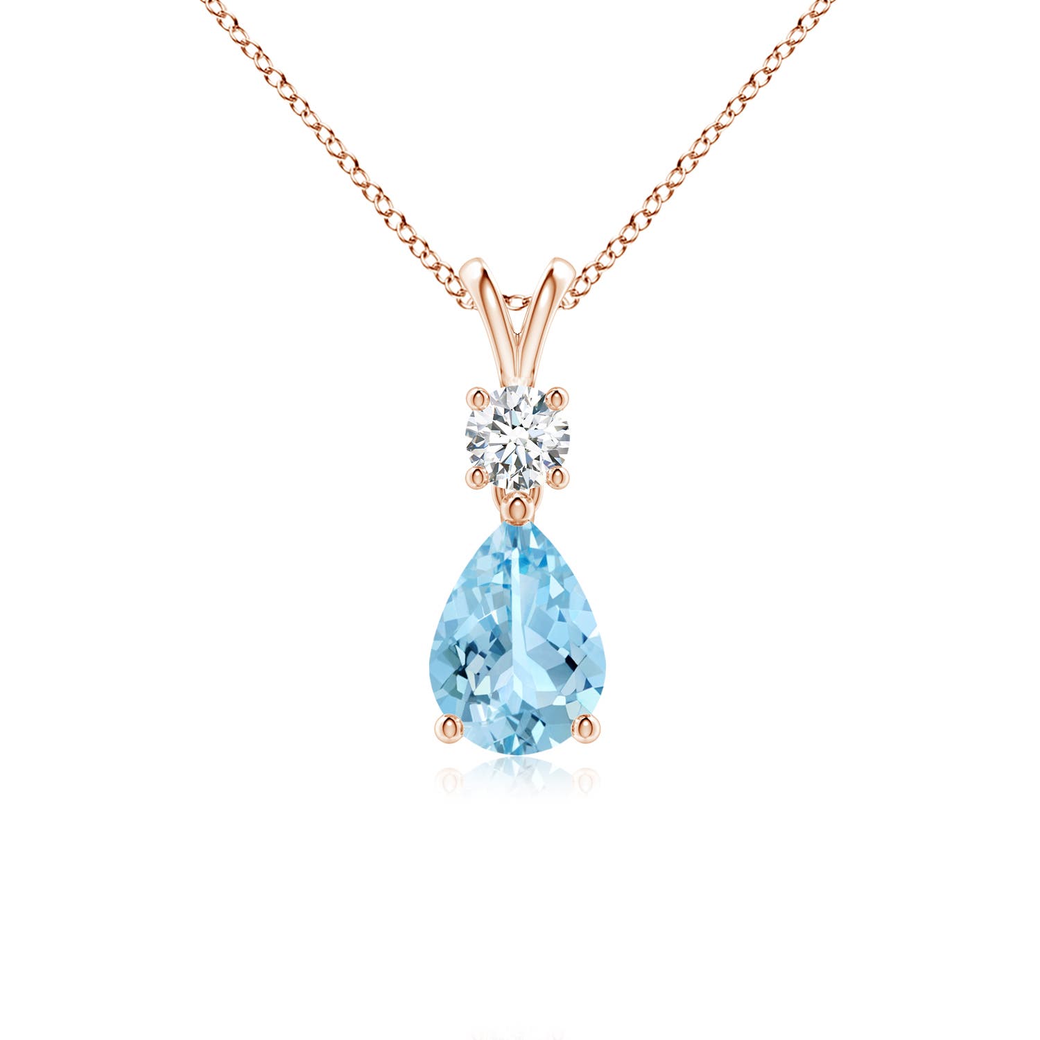 AAAA - Aquamarine / 0.66 CT / 14 KT Rose Gold