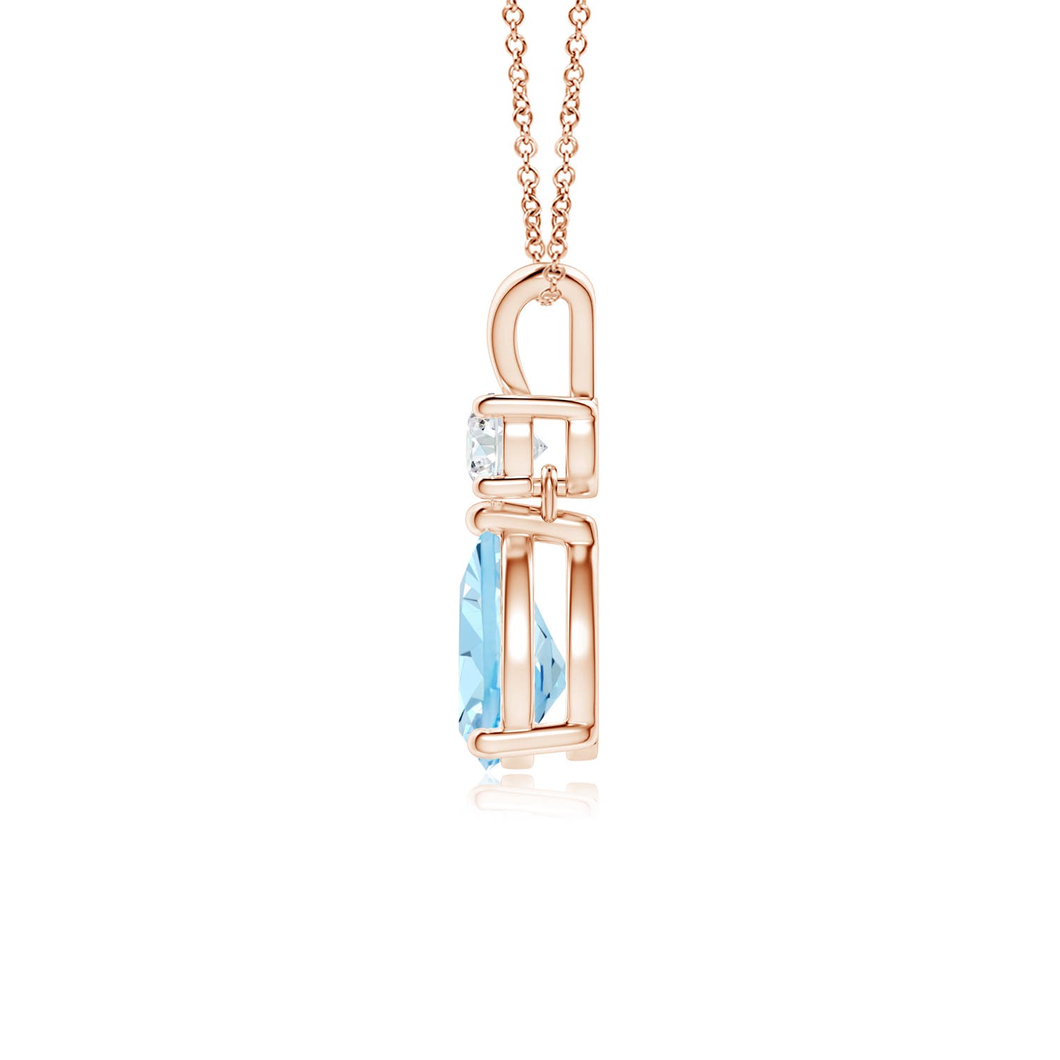 AAAA - Aquamarine / 0.66 CT / 14 KT Rose Gold