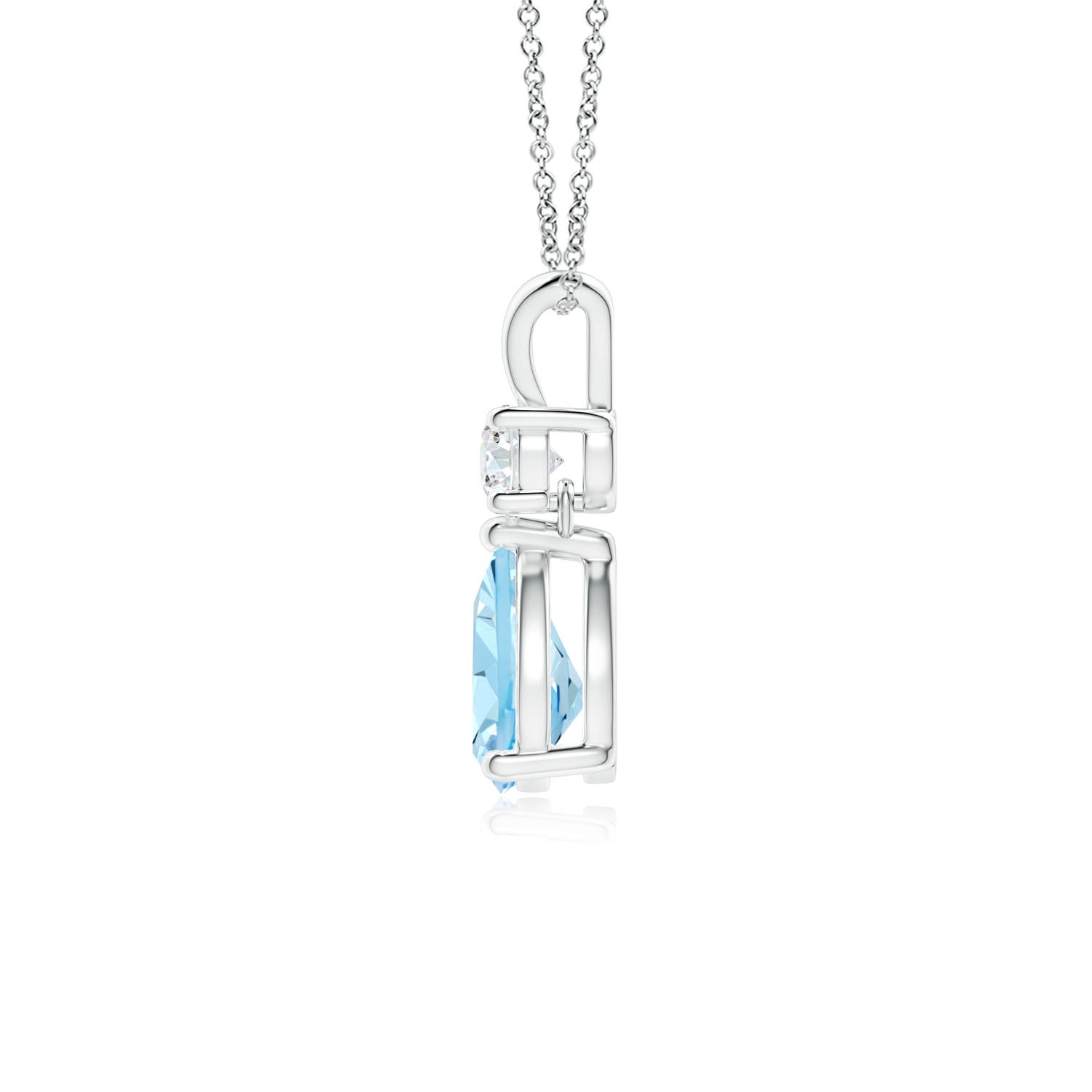 AAAA - Aquamarine / 0.66 CT / 14 KT White Gold