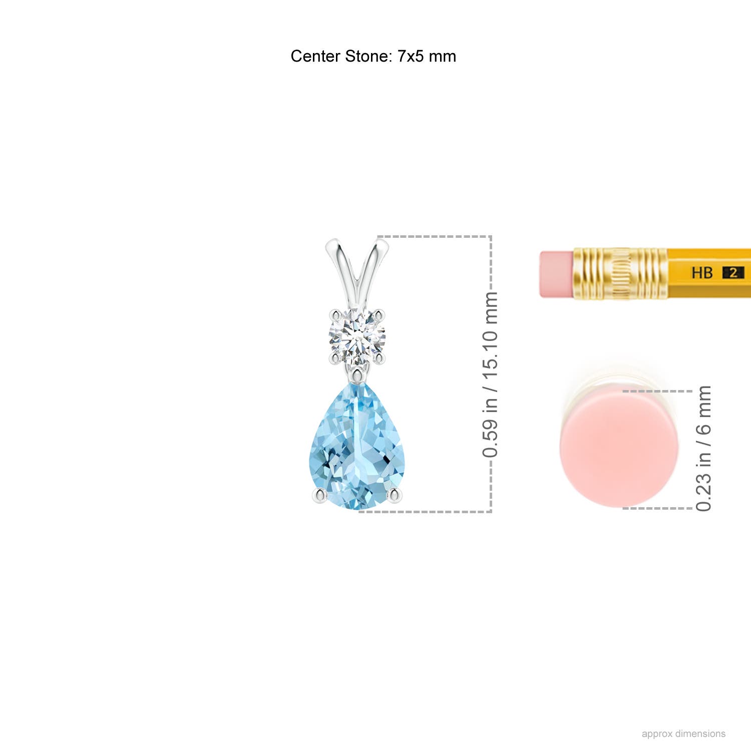 AAAA - Aquamarine / 0.66 CT / 14 KT White Gold