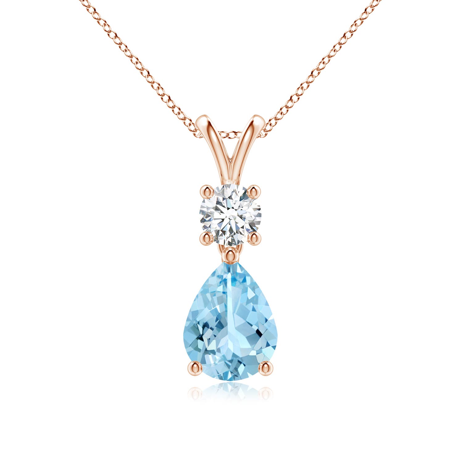 AAAA - Aquamarine / 1.08 CT / 14 KT Rose Gold