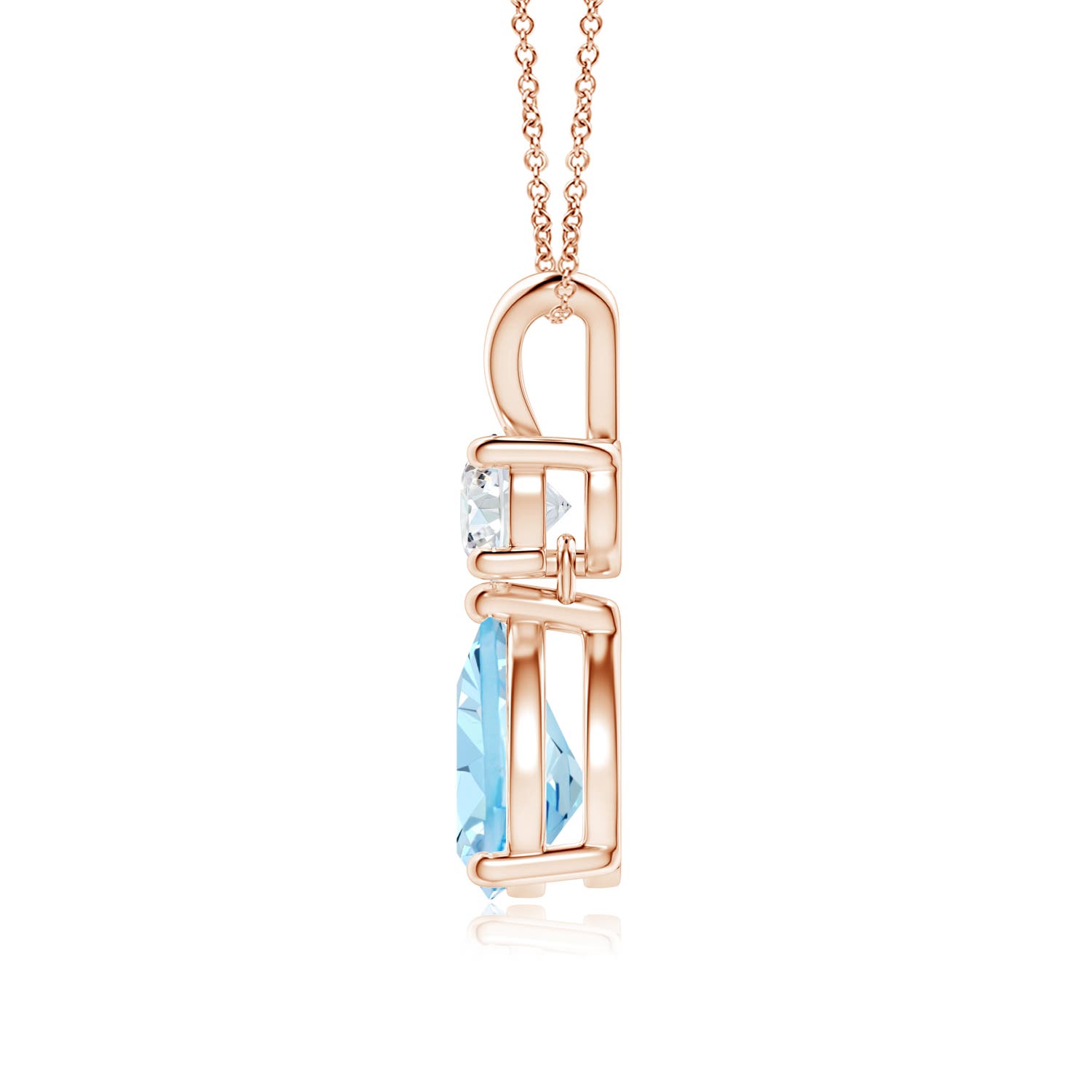 AAAA - Aquamarine / 1.08 CT / 14 KT Rose Gold