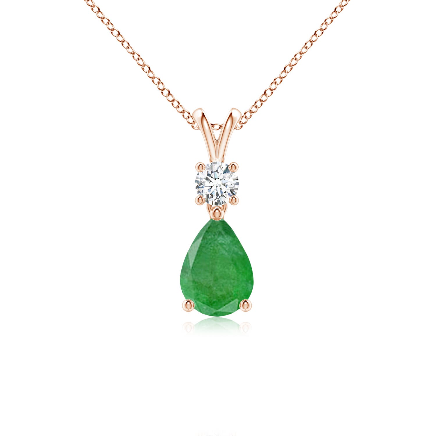 A - Emerald / 0.71 CT / 14 KT Rose Gold