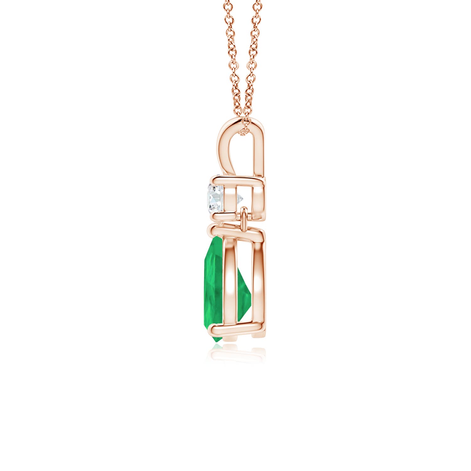 A - Emerald / 0.71 CT / 14 KT Rose Gold