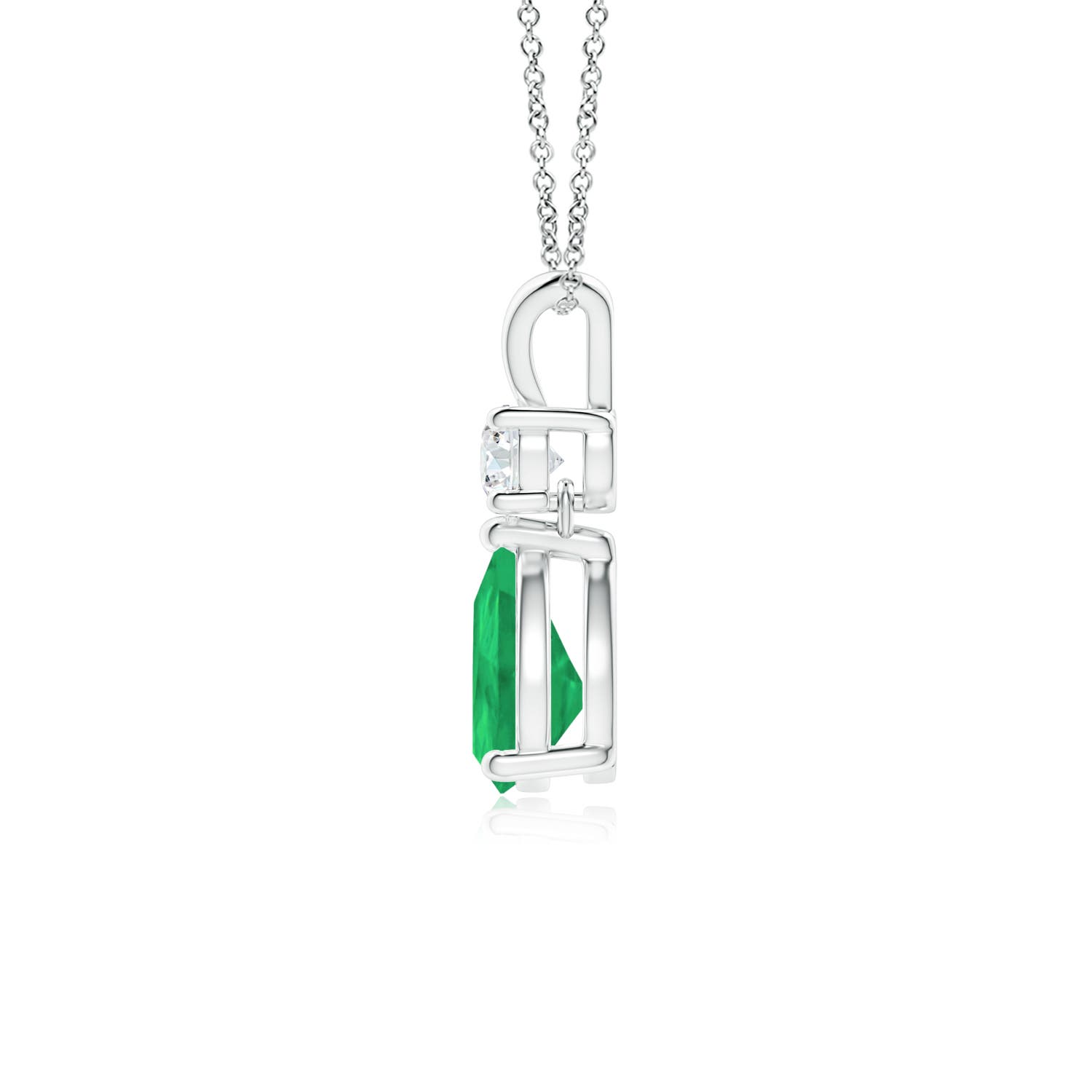 A - Emerald / 0.71 CT / 14 KT White Gold