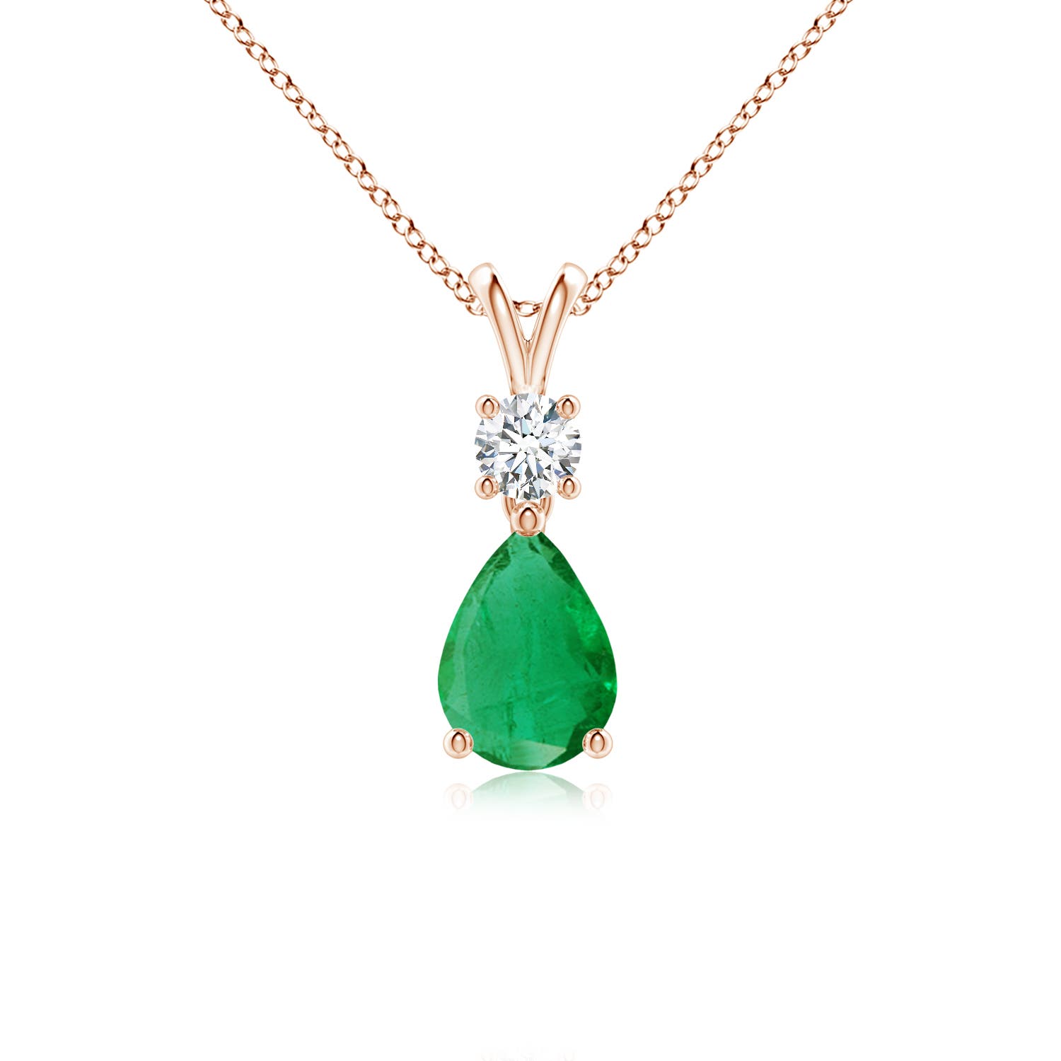 AA - Emerald / 0.71 CT / 14 KT Rose Gold