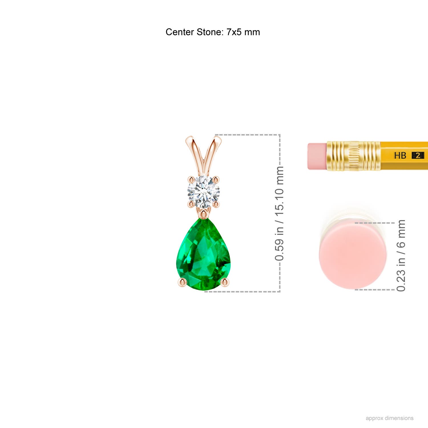 AAA - Emerald / 0.71 CT / 14 KT Rose Gold