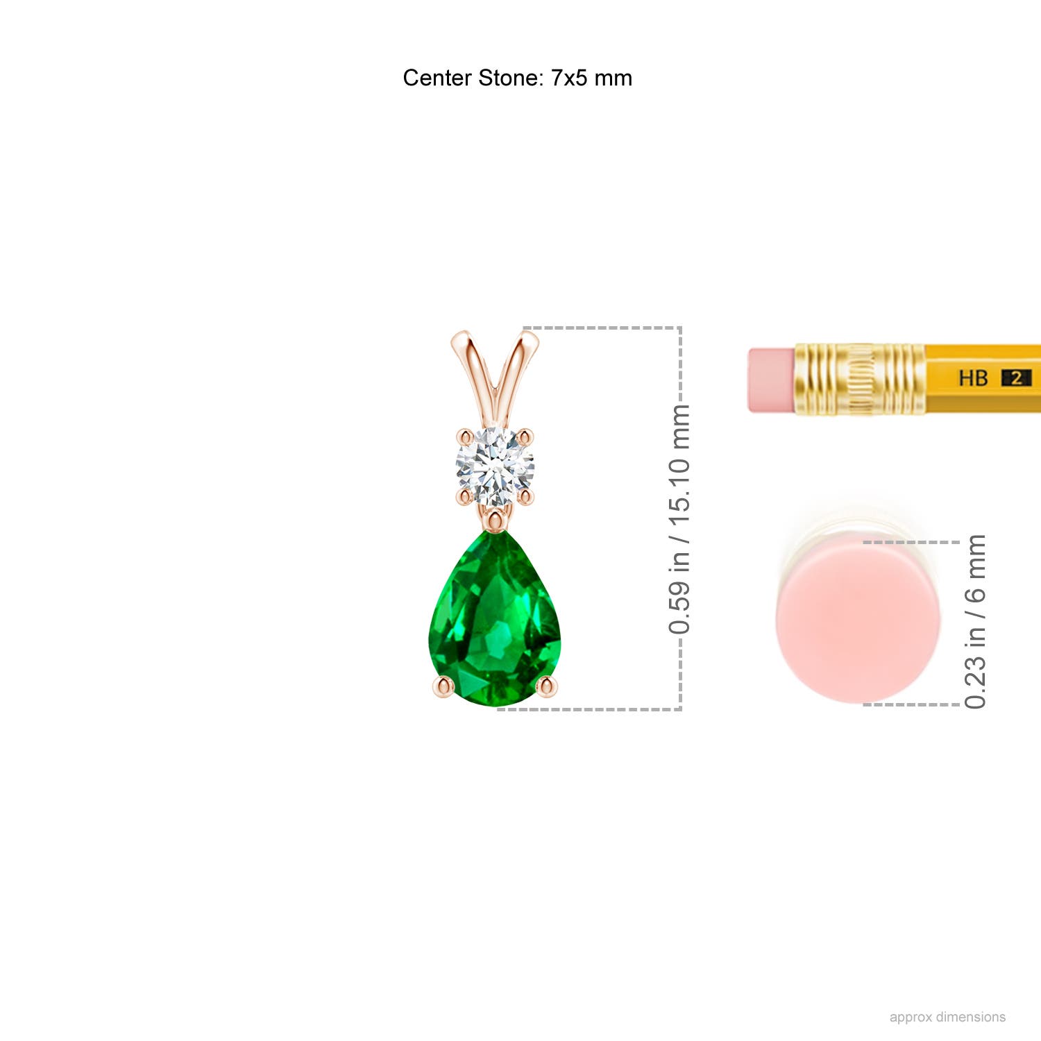 AAAA - Emerald / 0.71 CT / 14 KT Rose Gold