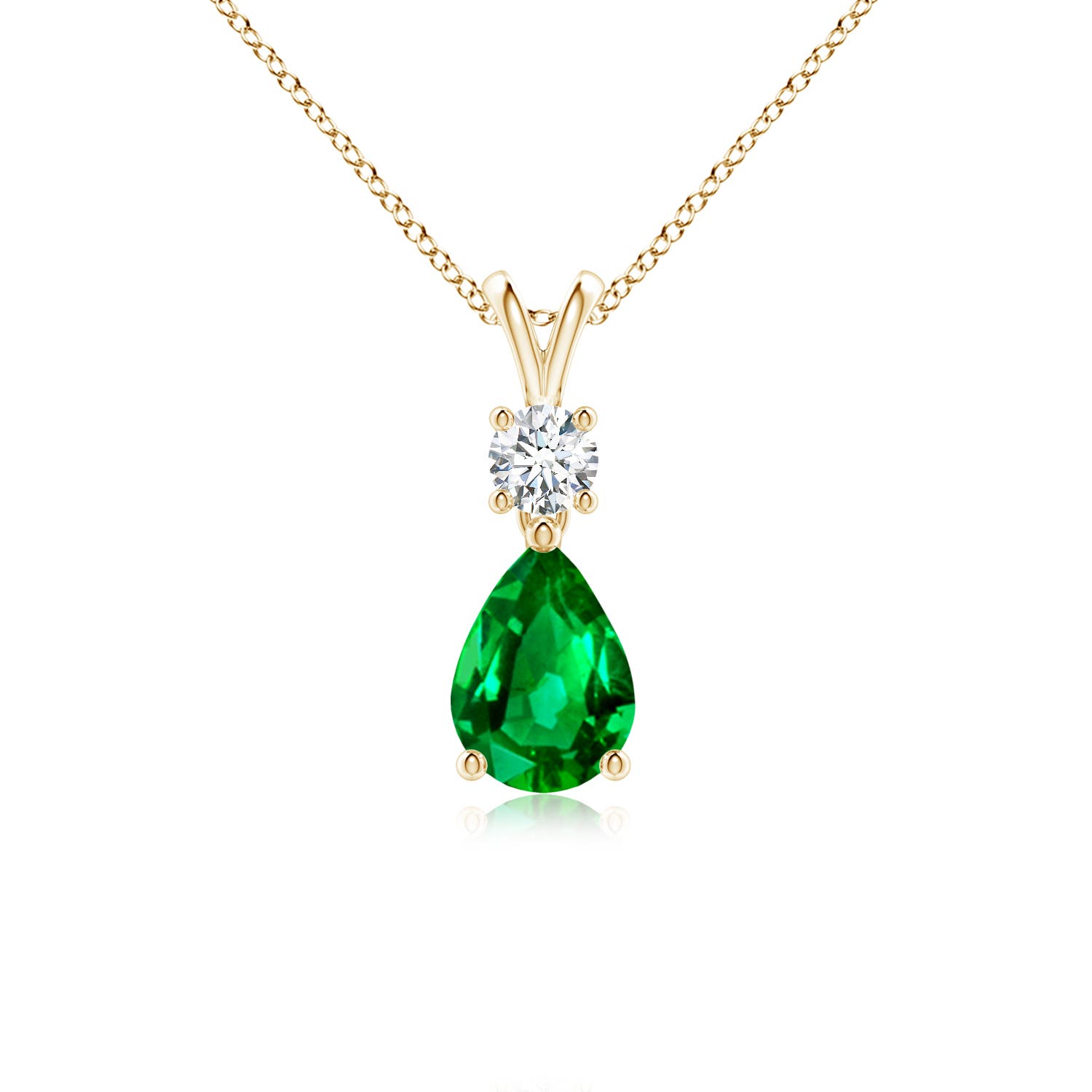 AAAA - Emerald / 0.71 CT / 14 KT Yellow Gold