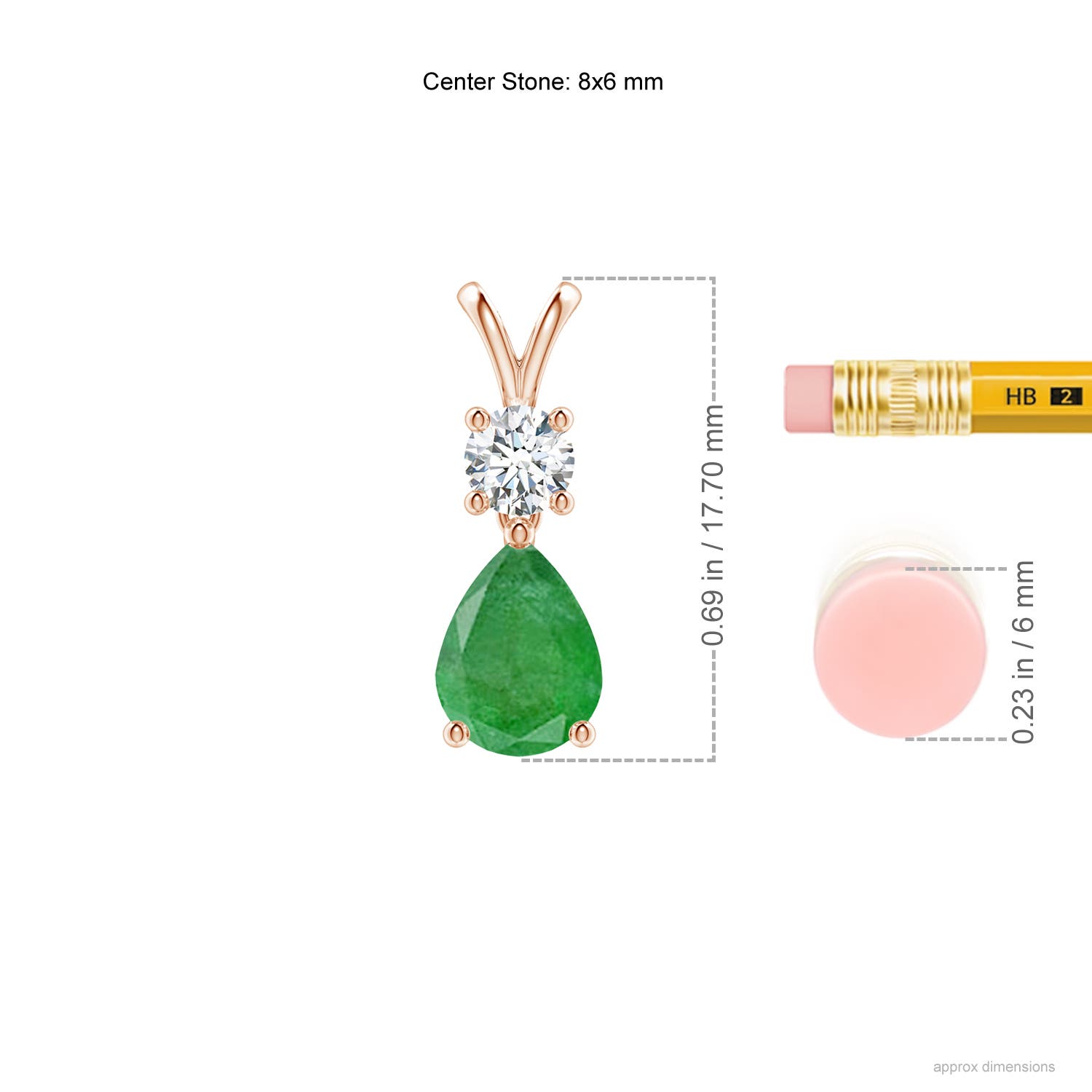 A - Emerald / 1.18 CT / 14 KT Rose Gold