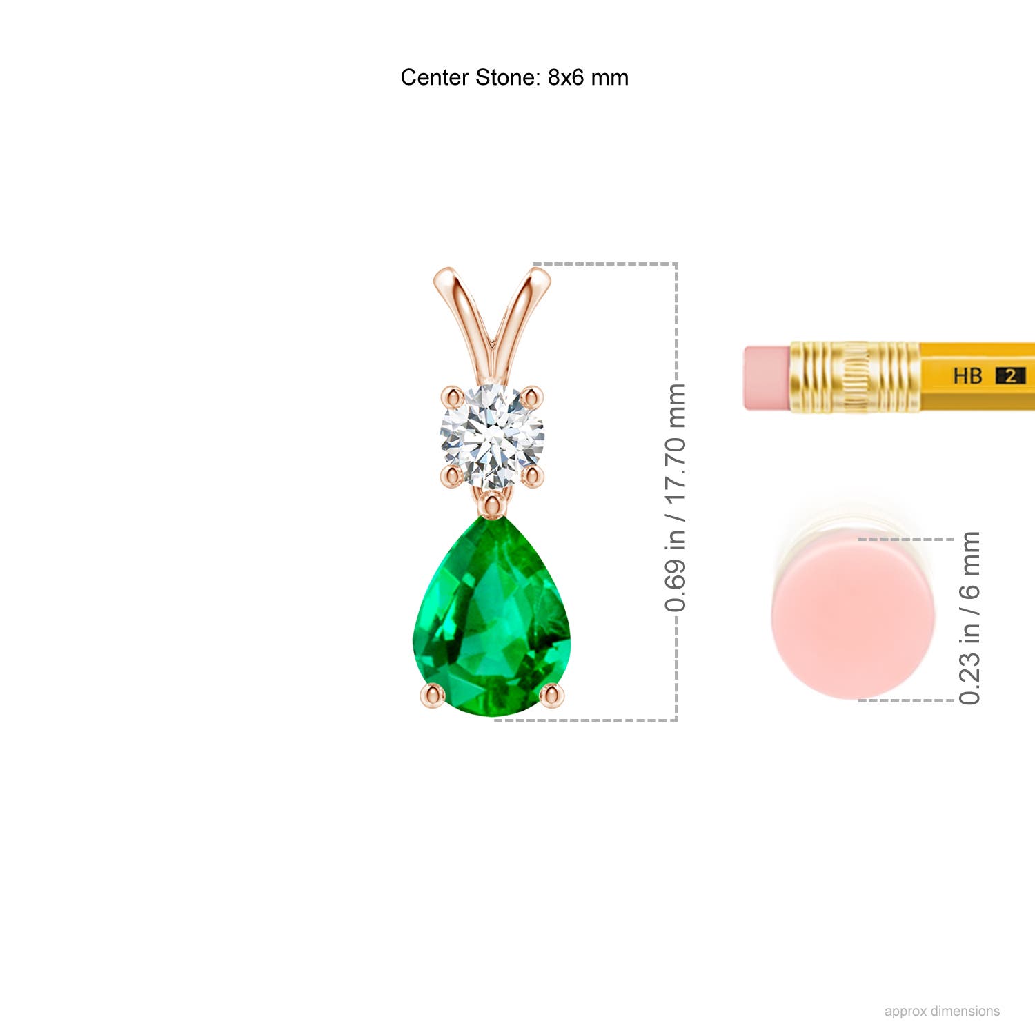 AAA - Emerald / 1.18 CT / 14 KT Rose Gold