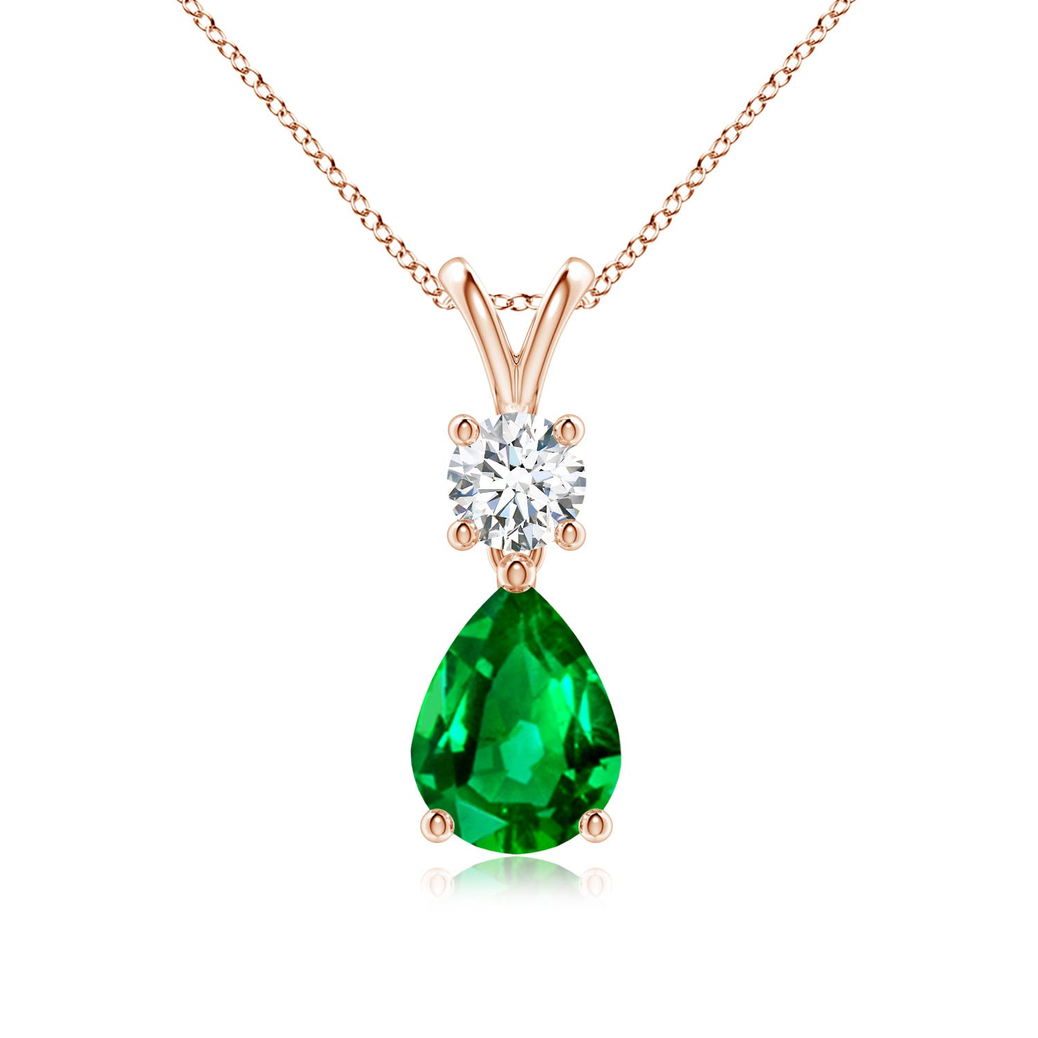 AAAA - Emerald / 1.18 CT / 14 KT Rose Gold