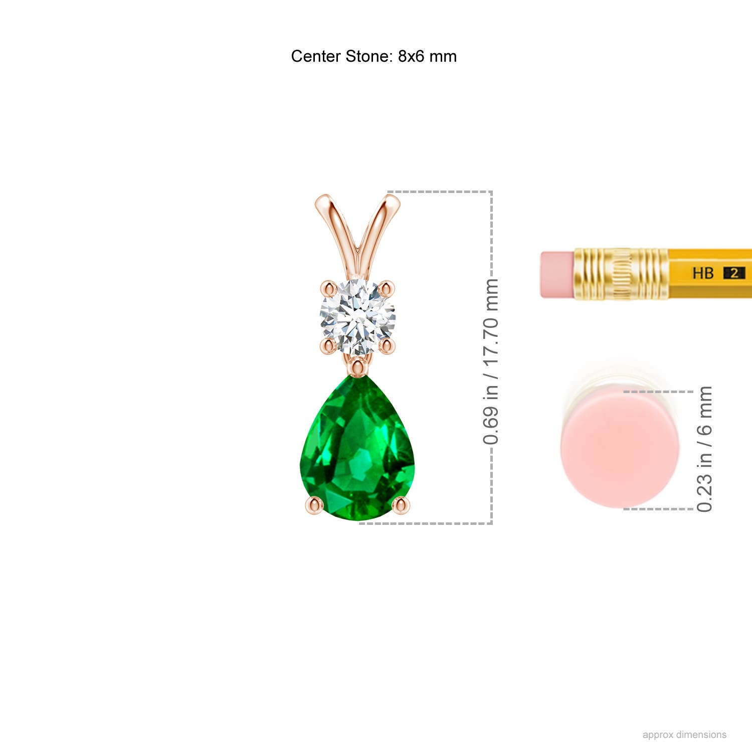 AAAA - Emerald / 1.18 CT / 14 KT Rose Gold