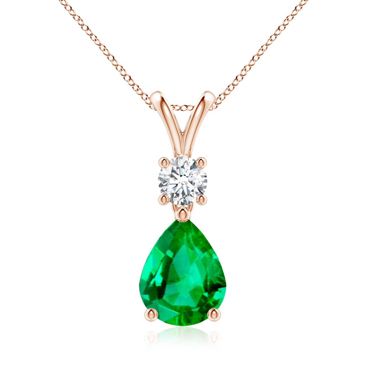 AAA - Emerald / 1.73 CT / 14 KT Rose Gold