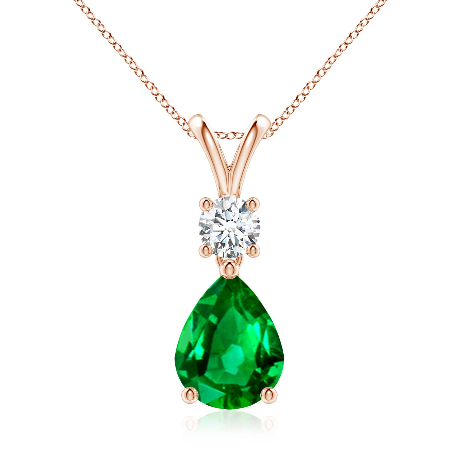 AAAA - Emerald / 1.73 CT / 14 KT Rose Gold