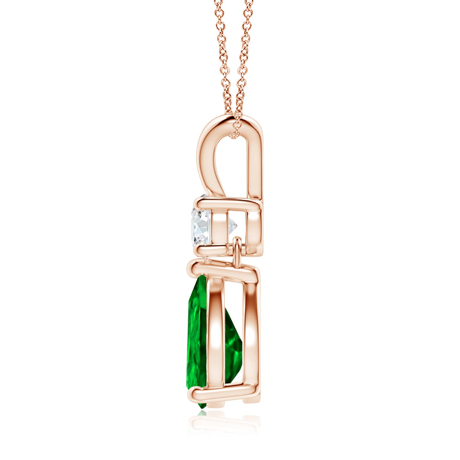 AAAA - Emerald / 1.73 CT / 14 KT Rose Gold