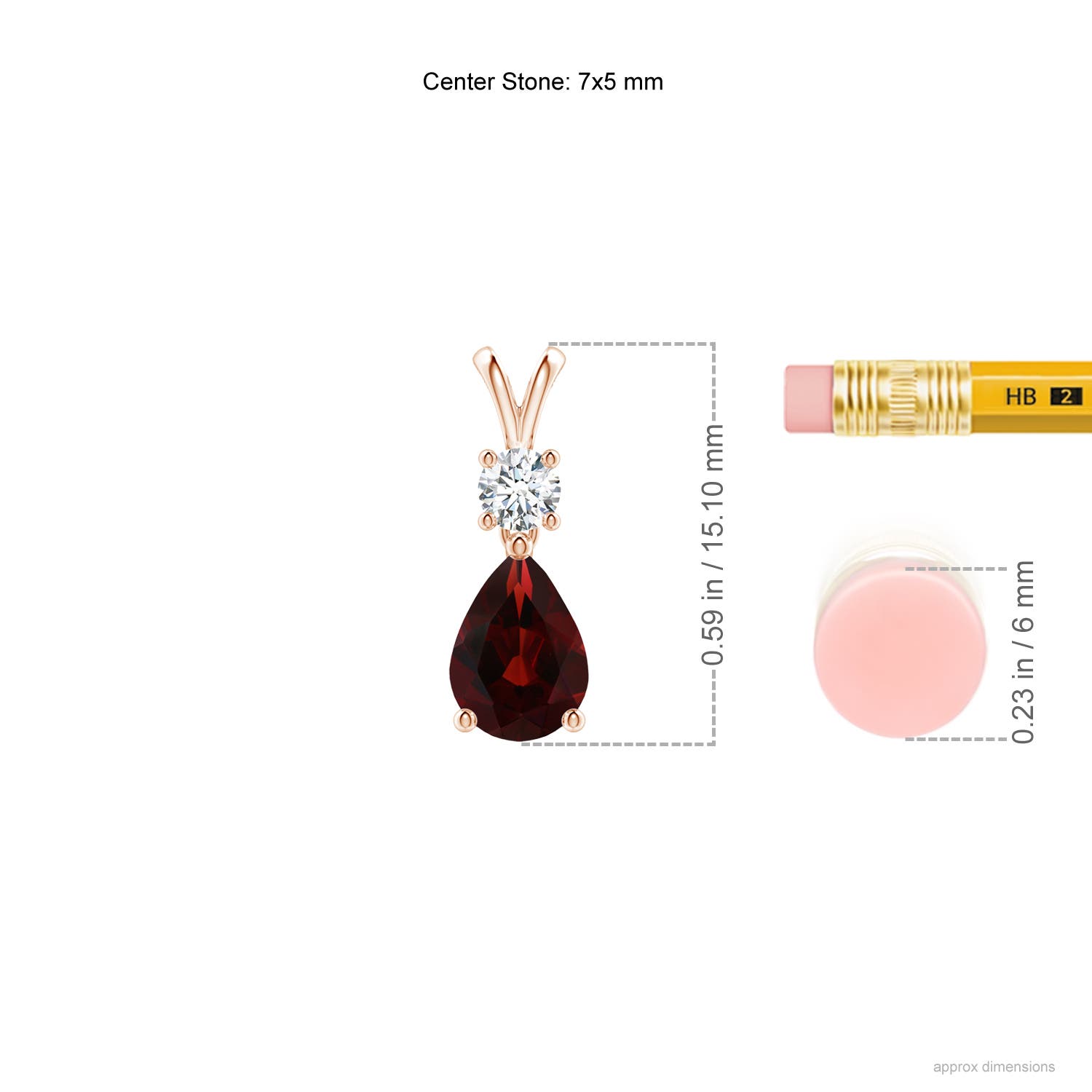 AA - Garnet / 0.96 CT / 14 KT Rose Gold