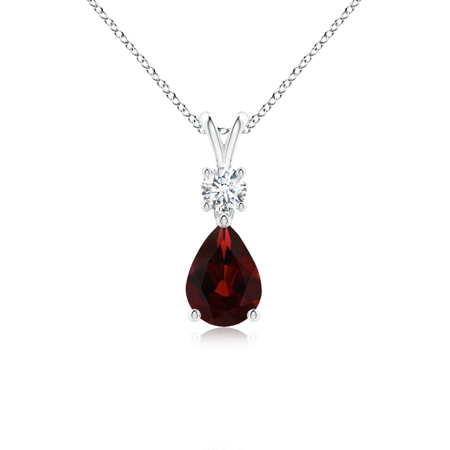 AA - Garnet / 0.96 CT / 14 KT White Gold