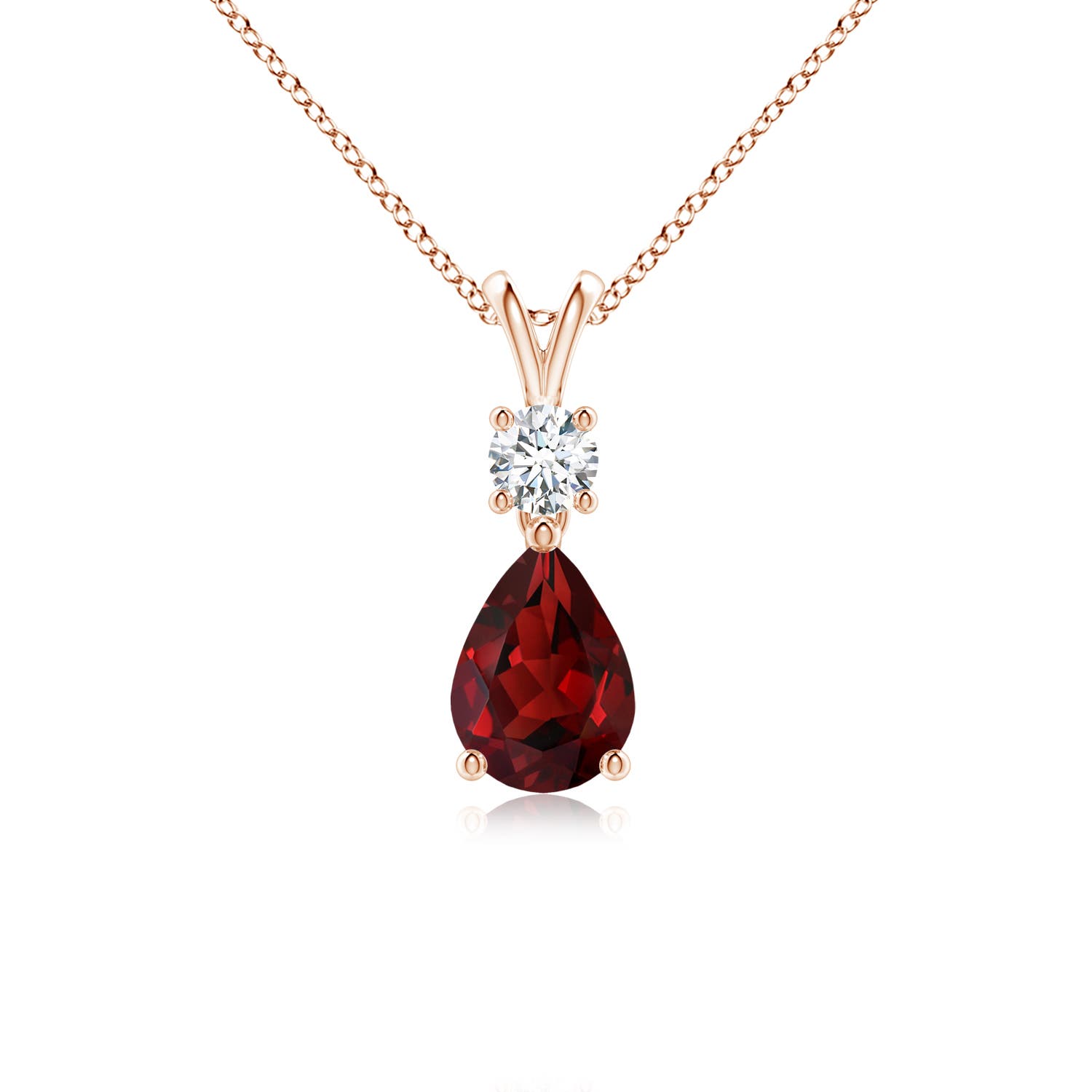 AAAA - Garnet / 0.96 CT / 14 KT Rose Gold