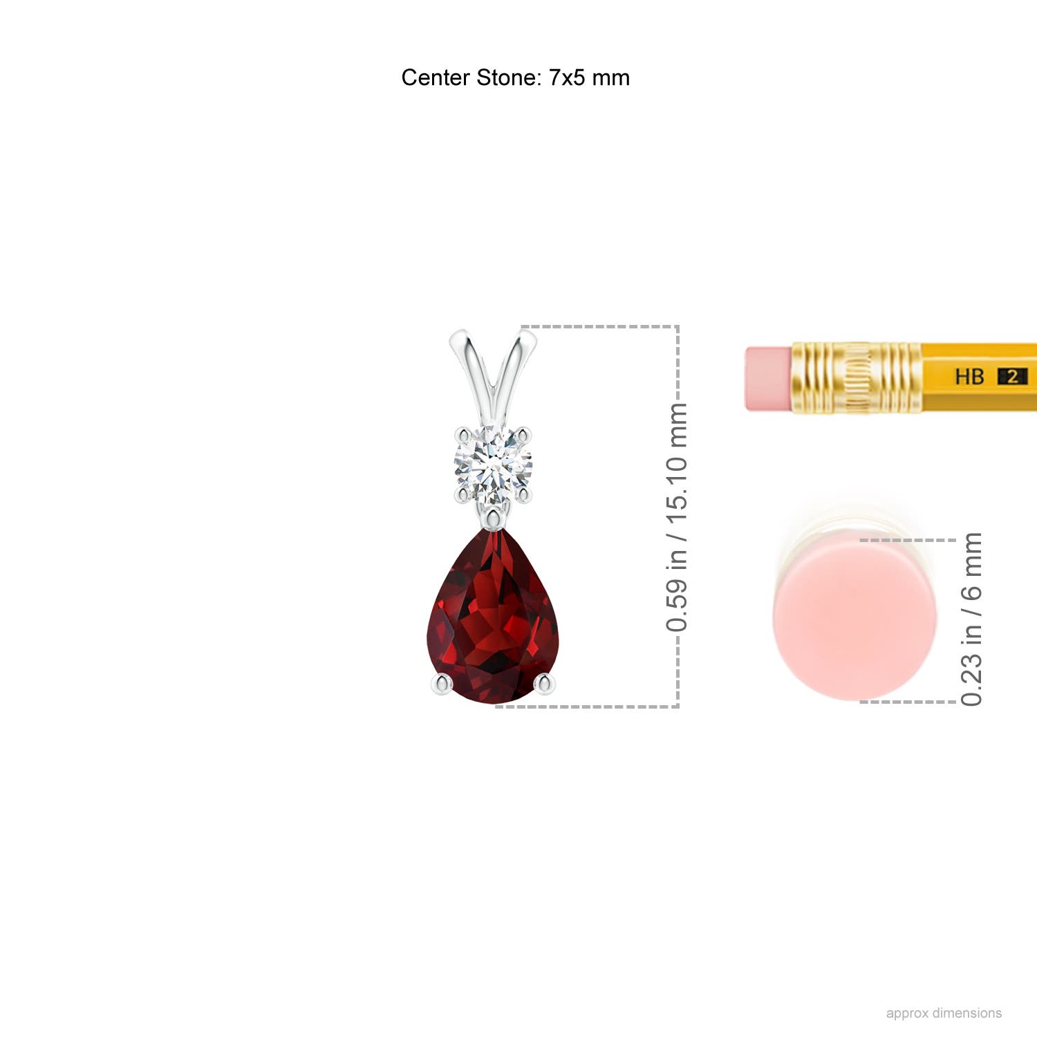 AAAA - Garnet / 0.96 CT / 14 KT White Gold