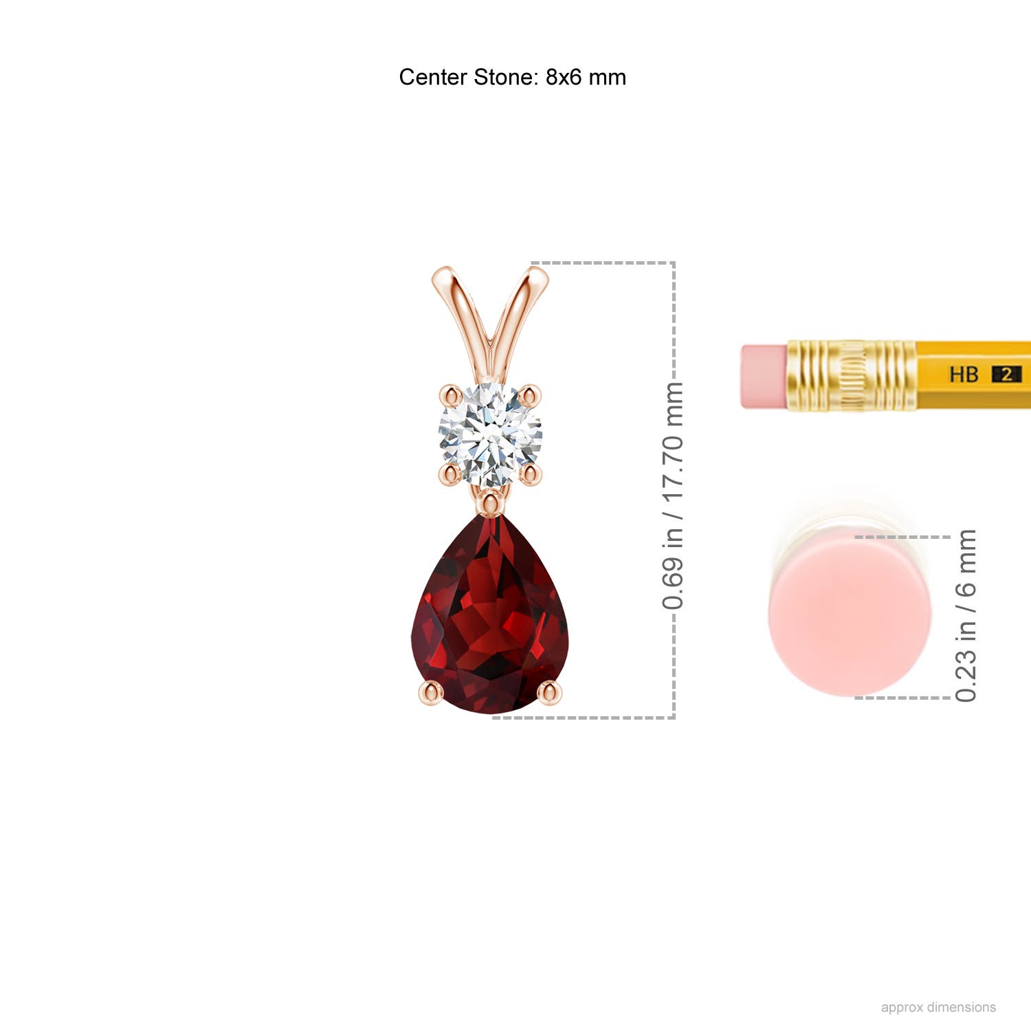 AAAA - Garnet / 1.53 CT / 14 KT Rose Gold