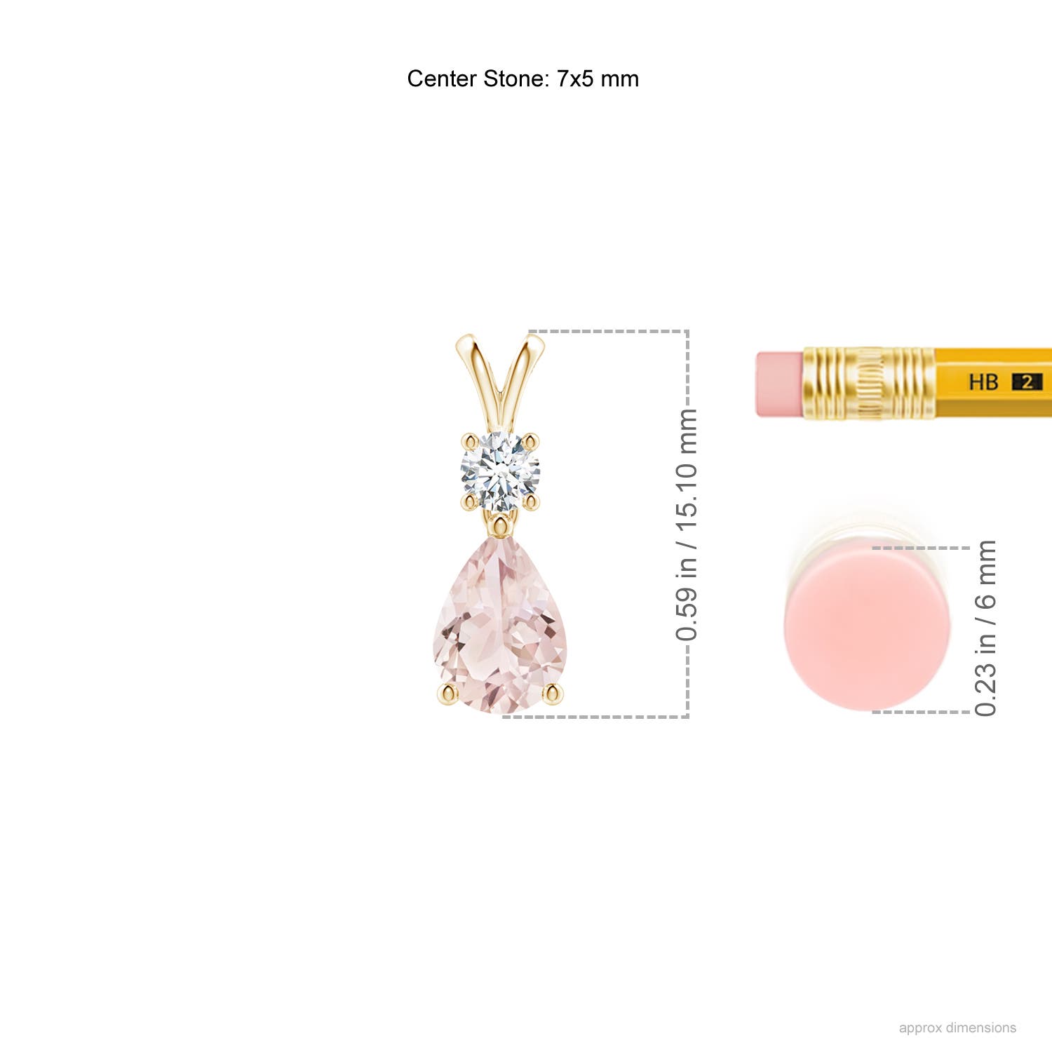 A - Morganite / 0.71 CT / 14 KT Yellow Gold