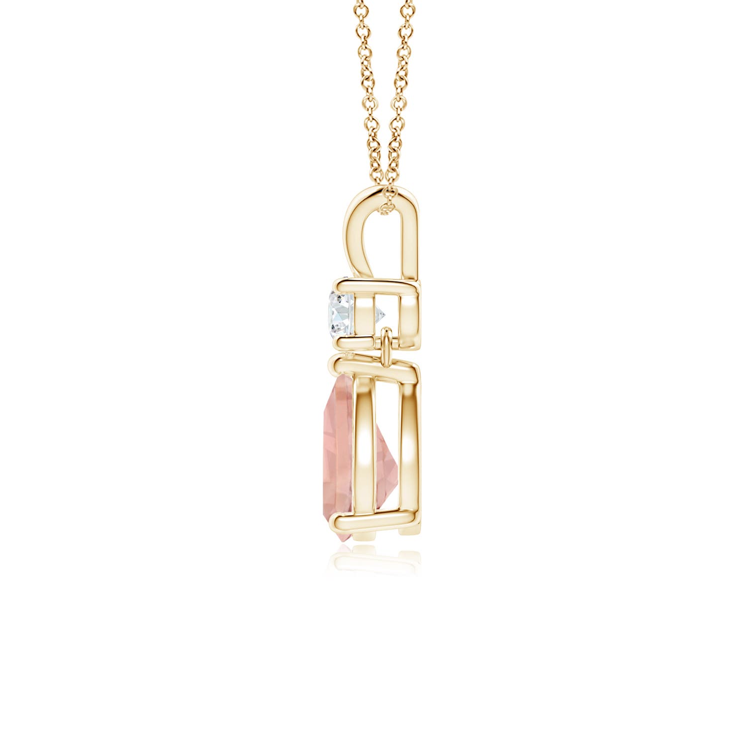 AAAA - Morganite / 0.71 CT / 14 KT Yellow Gold