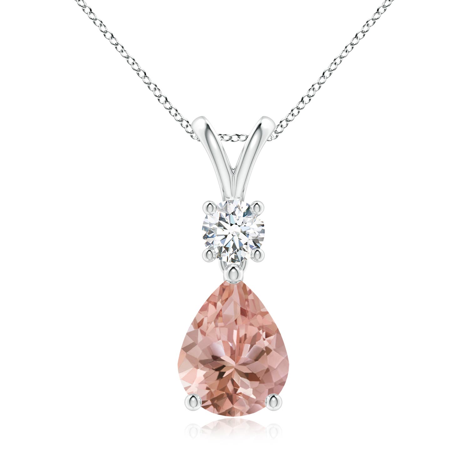 AAAA - Morganite / 1.63 CT / 14 KT White Gold