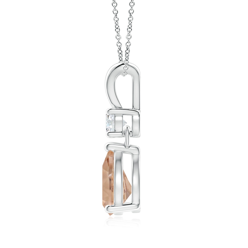 12.08x8.05x4.90mm AAA GIA Certified Pear-Shaped Morganite V-Bale Pendant in P950 Platinum Side 199