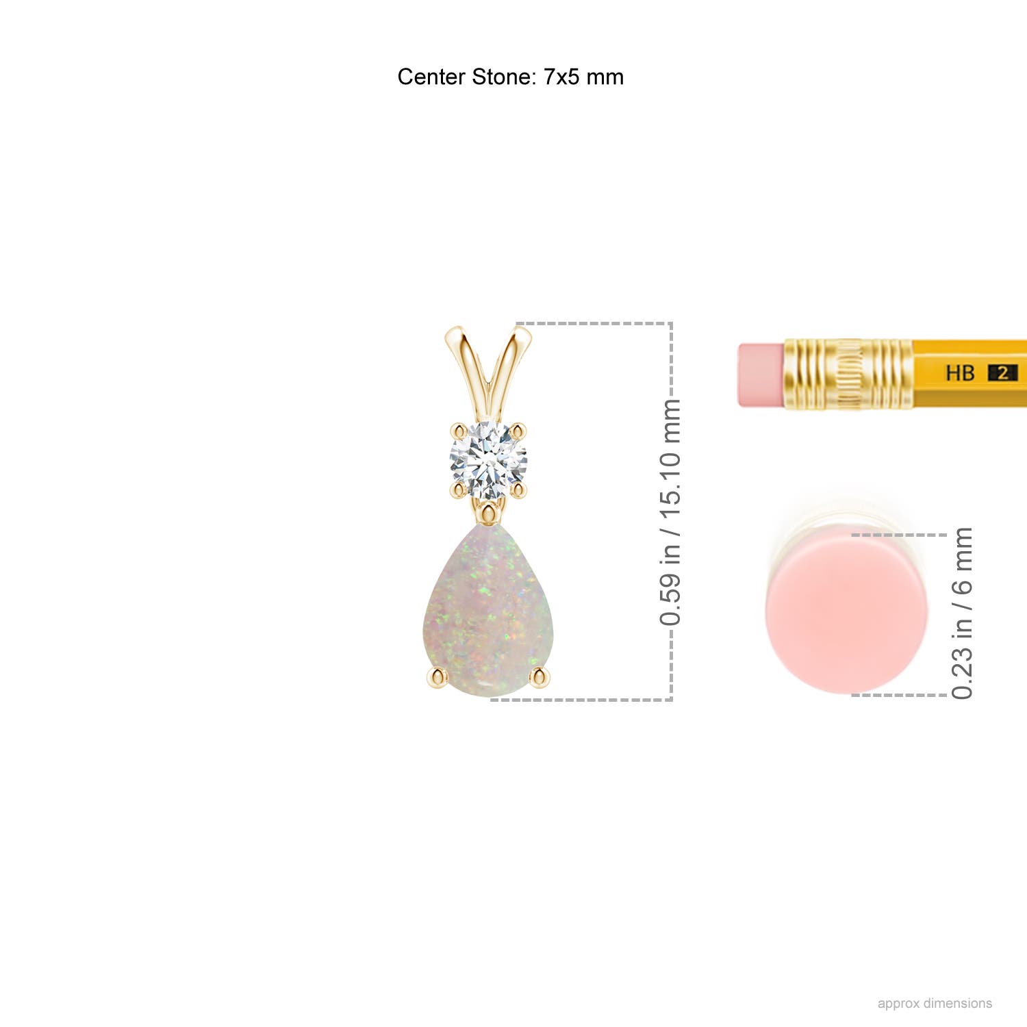 AA - Opal / 0.53 CT / 14 KT Yellow Gold