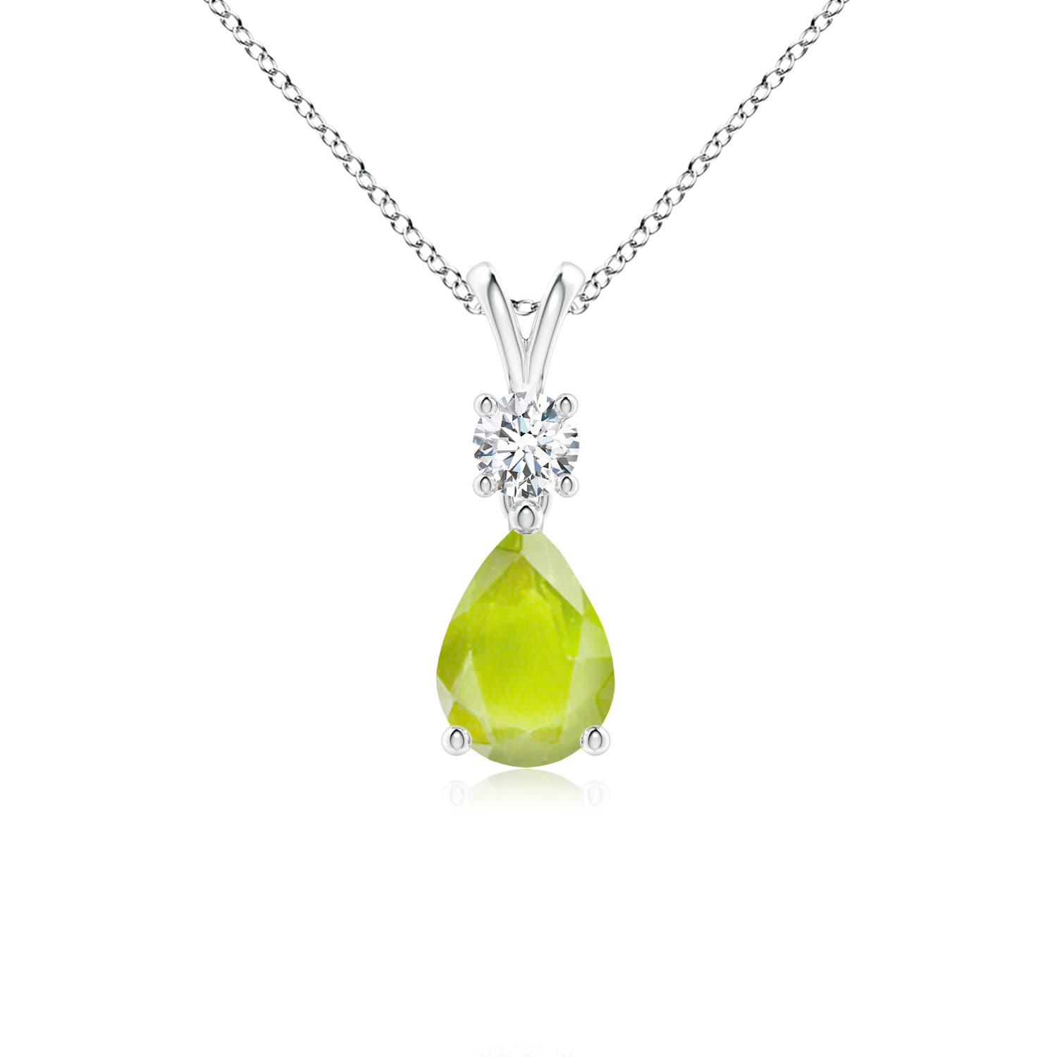 A - Peridot / 0.81 CT / 14 KT White Gold