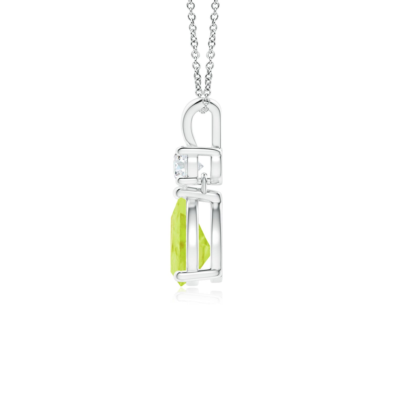 A - Peridot / 0.81 CT / 14 KT White Gold