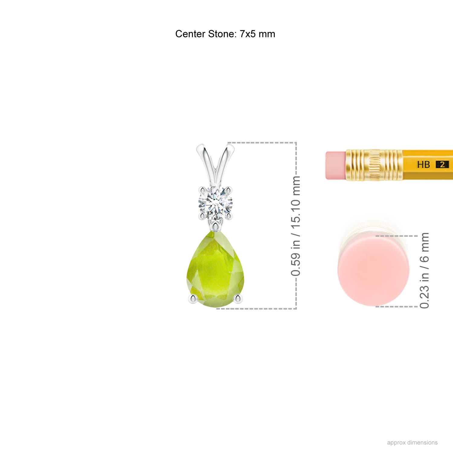 A - Peridot / 0.81 CT / 14 KT White Gold