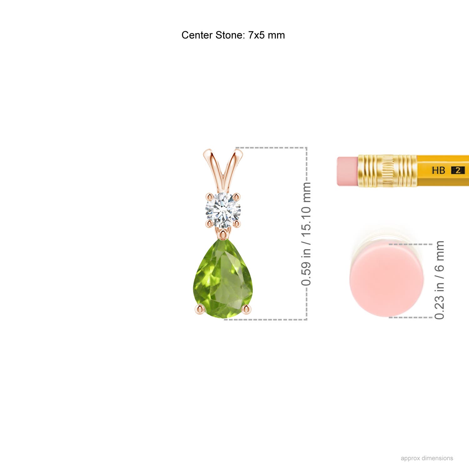 AA - Peridot / 0.81 CT / 14 KT Rose Gold