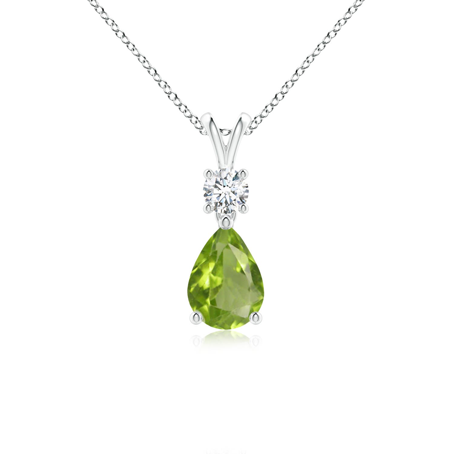 AA - Peridot / 0.81 CT / 14 KT White Gold