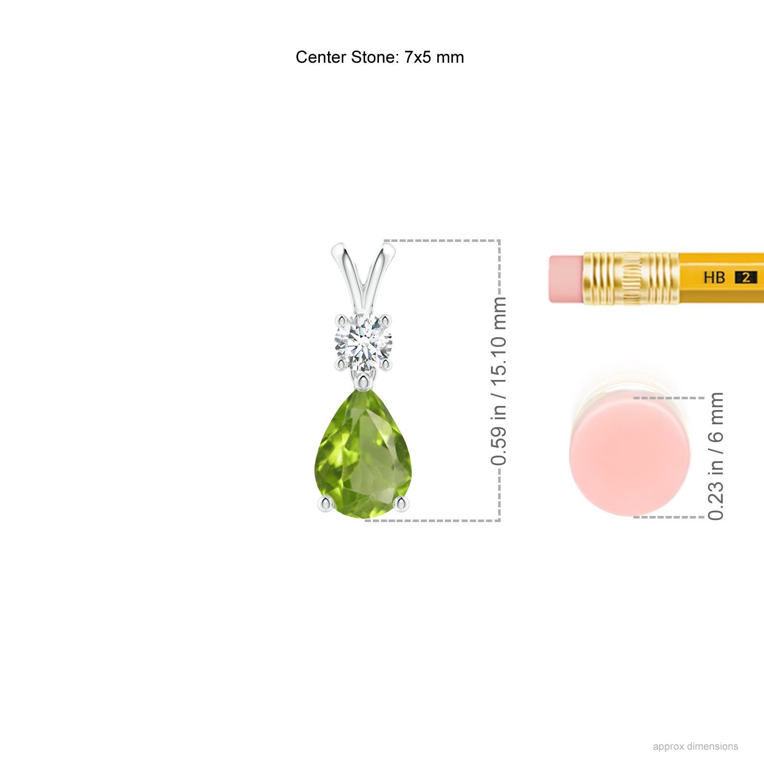 AA - Peridot / 0.81 CT / 14 KT White Gold