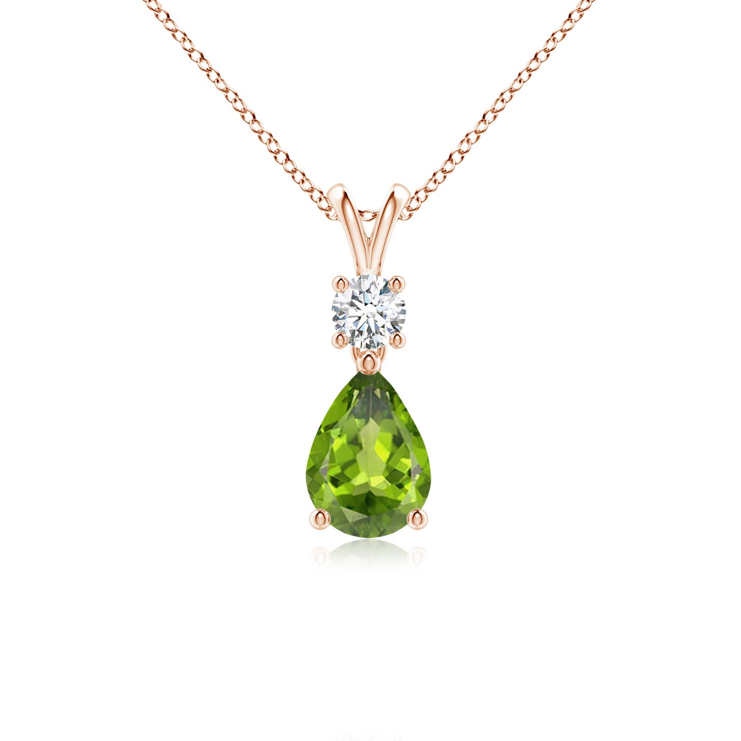 AAA - Peridot / 0.81 CT / 14 KT Rose Gold