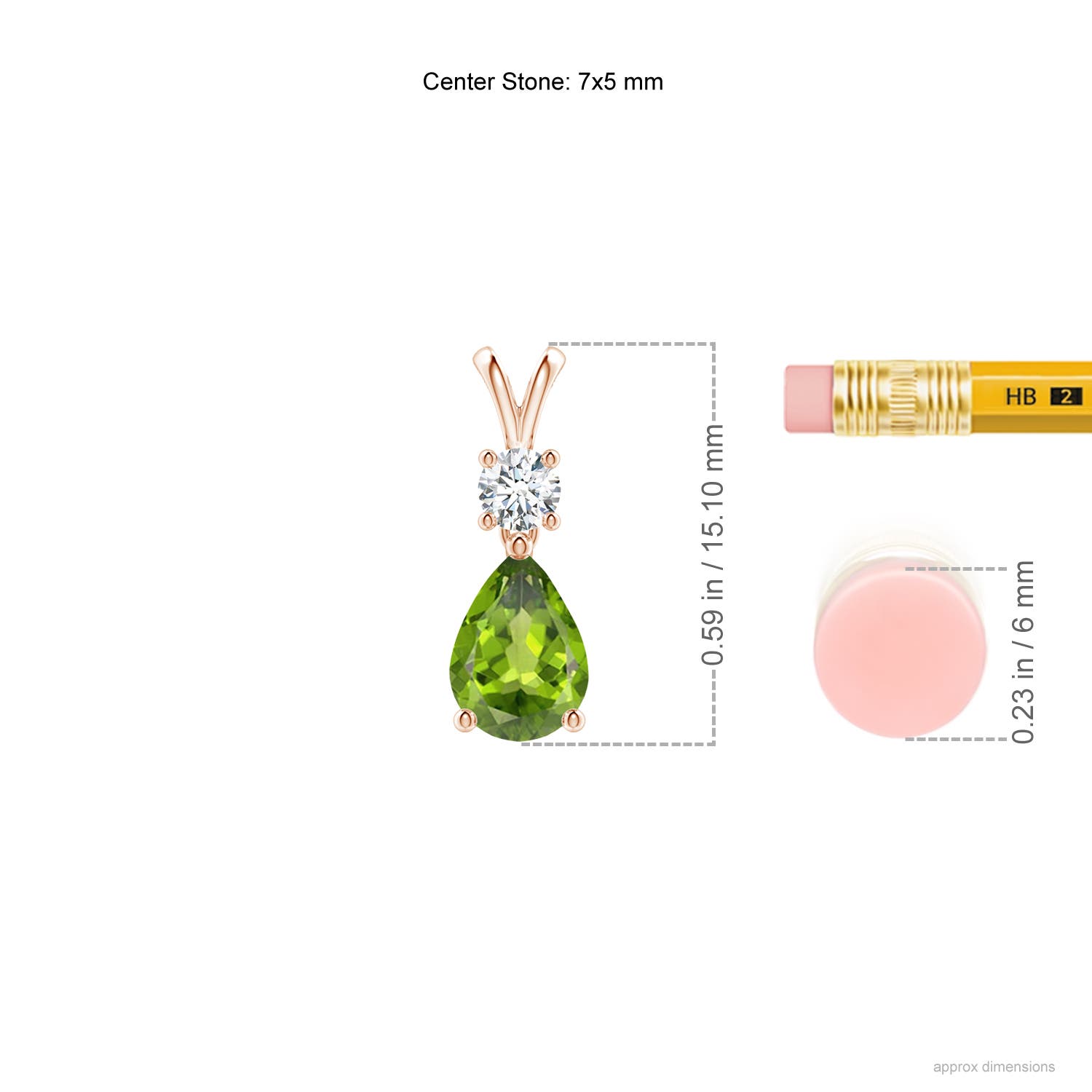 AAA - Peridot / 0.81 CT / 14 KT Rose Gold