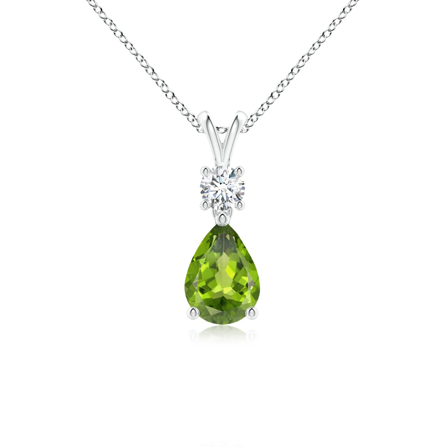 AAA - Peridot / 0.81 CT / 14 KT White Gold