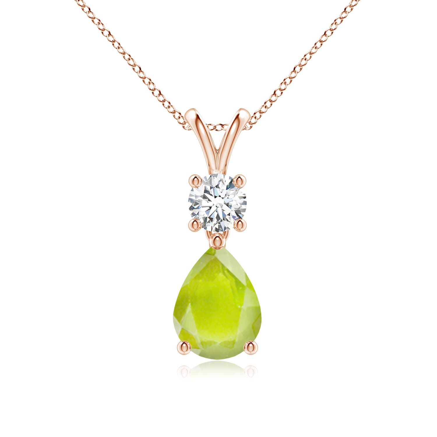 A - Peridot / 1.33 CT / 14 KT Rose Gold