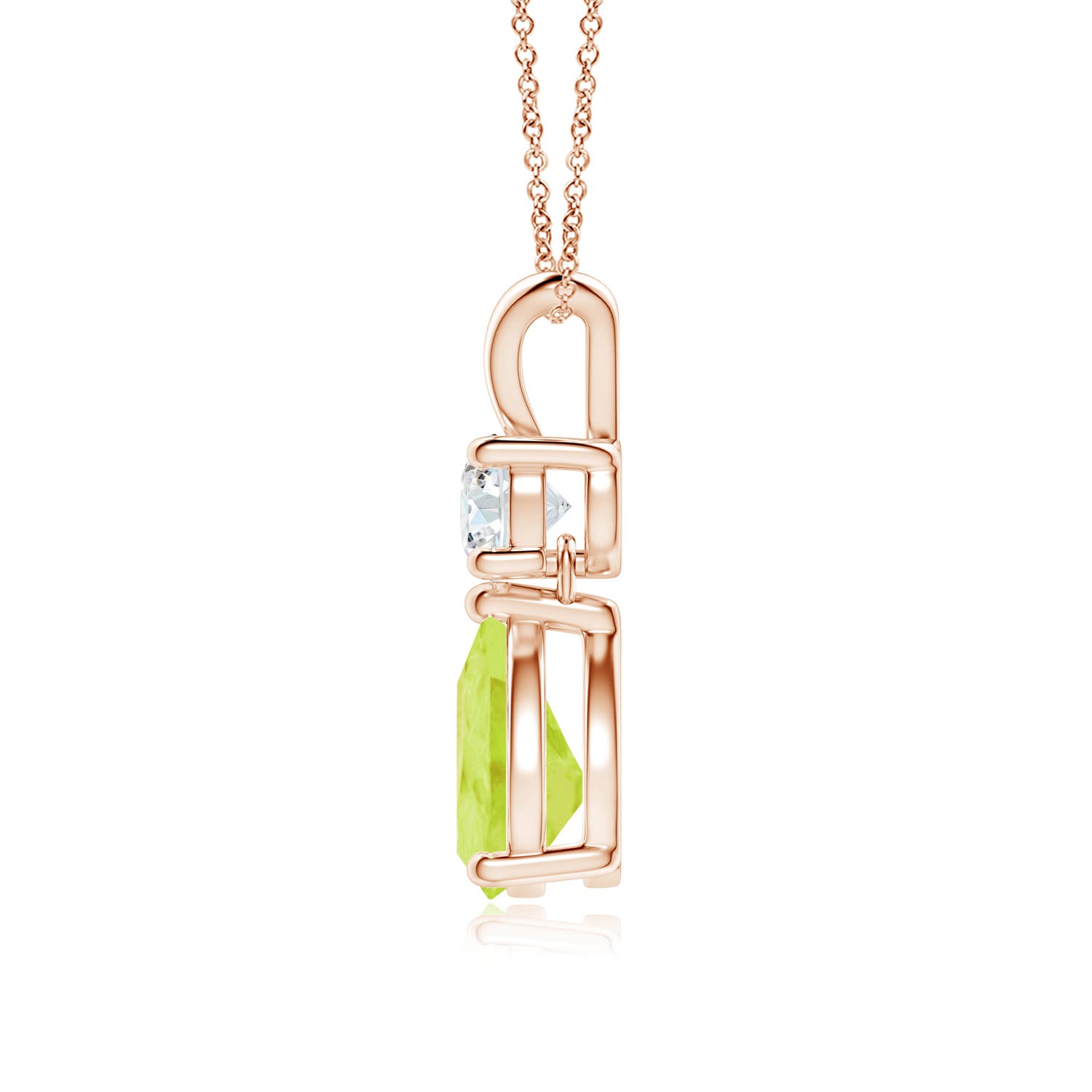 A - Peridot / 1.33 CT / 14 KT Rose Gold