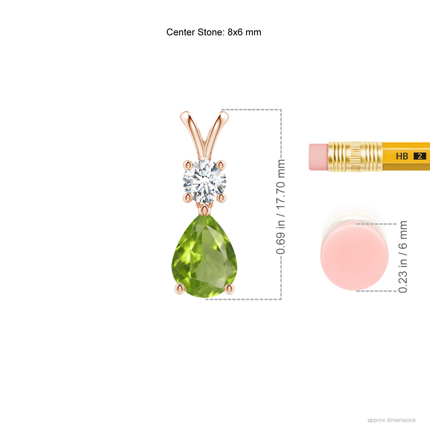 AA - Peridot / 1.33 CT / 14 KT Rose Gold