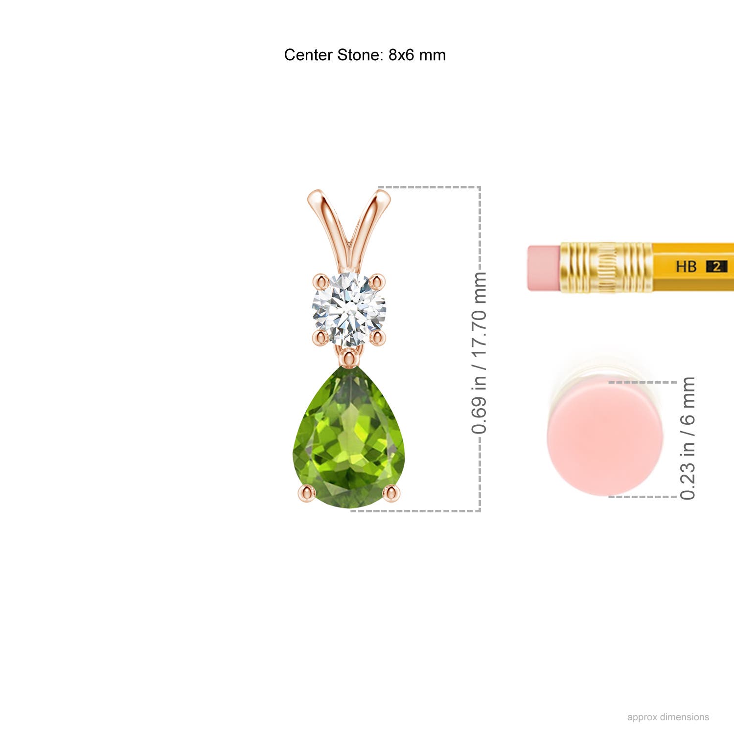 AAA - Peridot / 1.33 CT / 14 KT Rose Gold