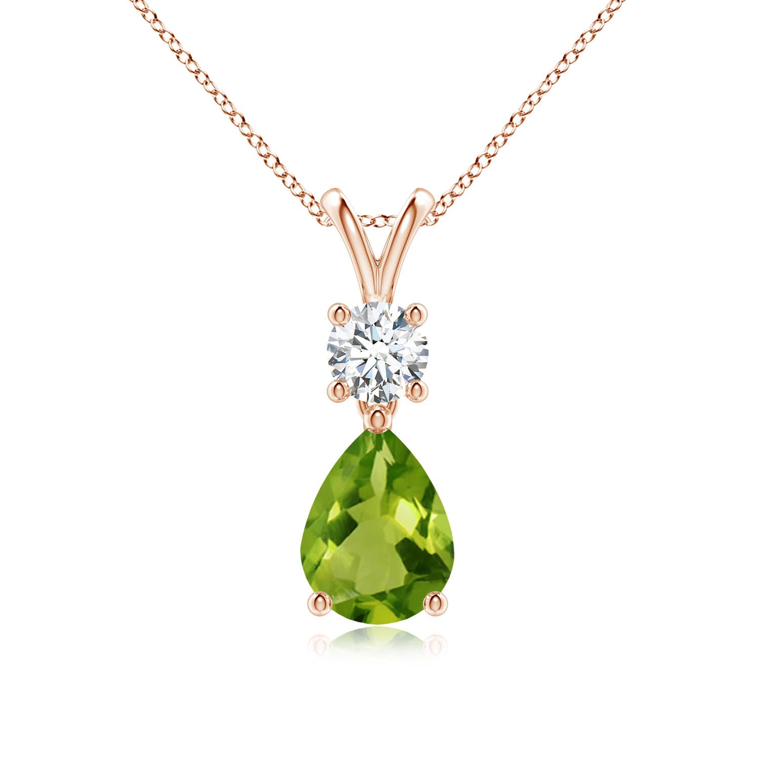 AAAA - Peridot / 1.33 CT / 14 KT Rose Gold