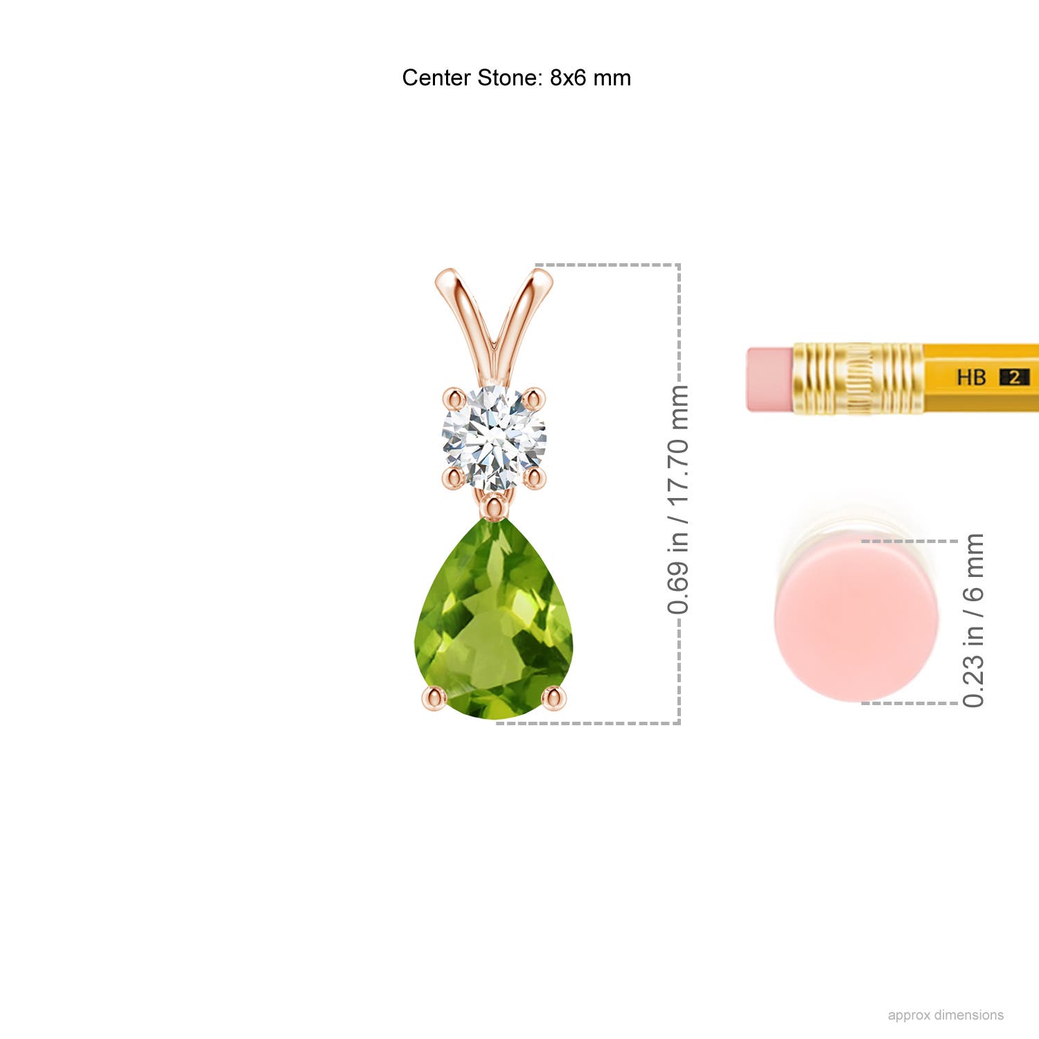 AAAA - Peridot / 1.33 CT / 14 KT Rose Gold