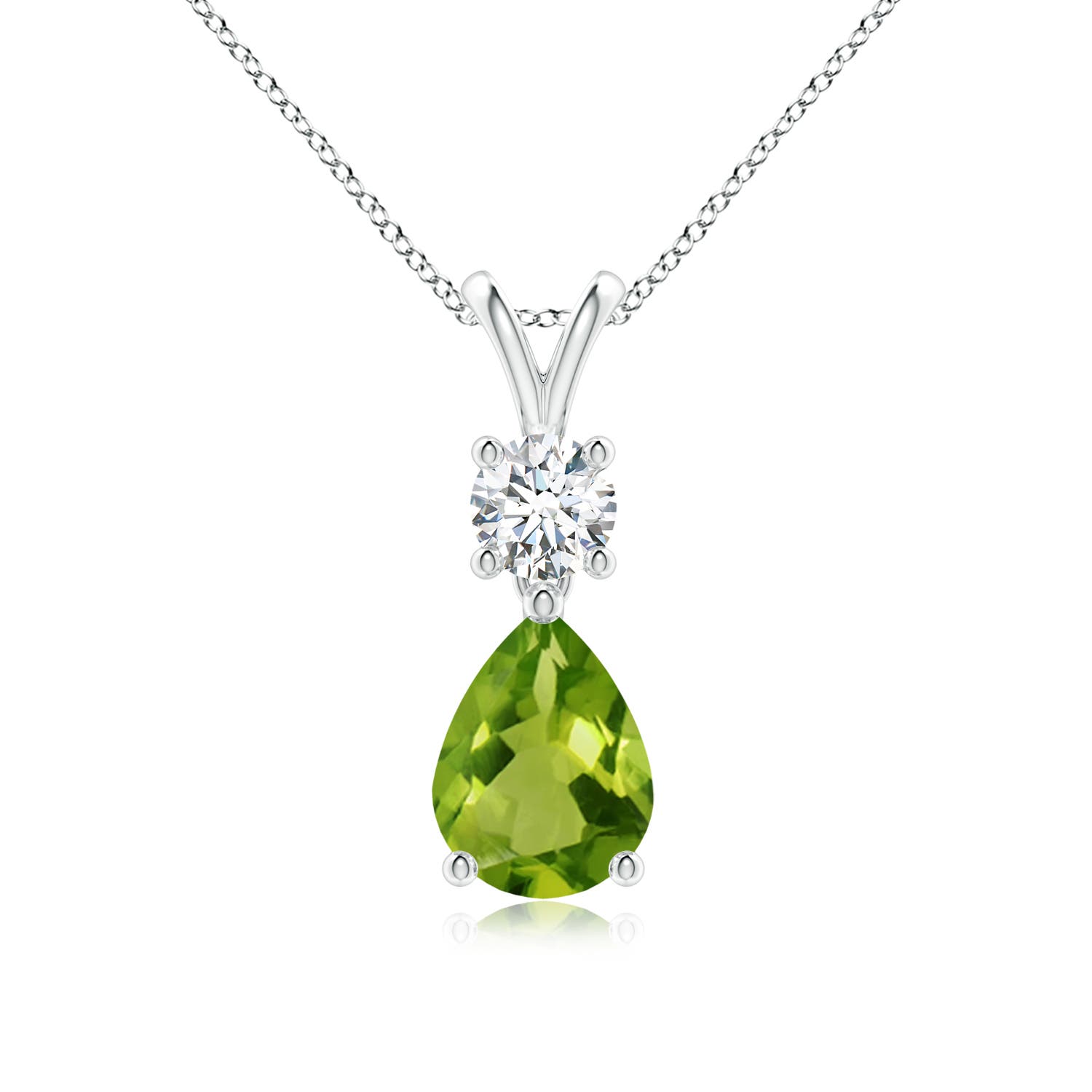 AAAA - Peridot / 1.33 CT / 14 KT White Gold