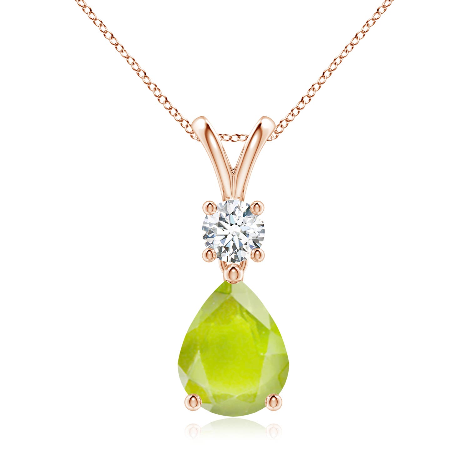 A - Peridot / 1.83 CT / 14 KT Rose Gold