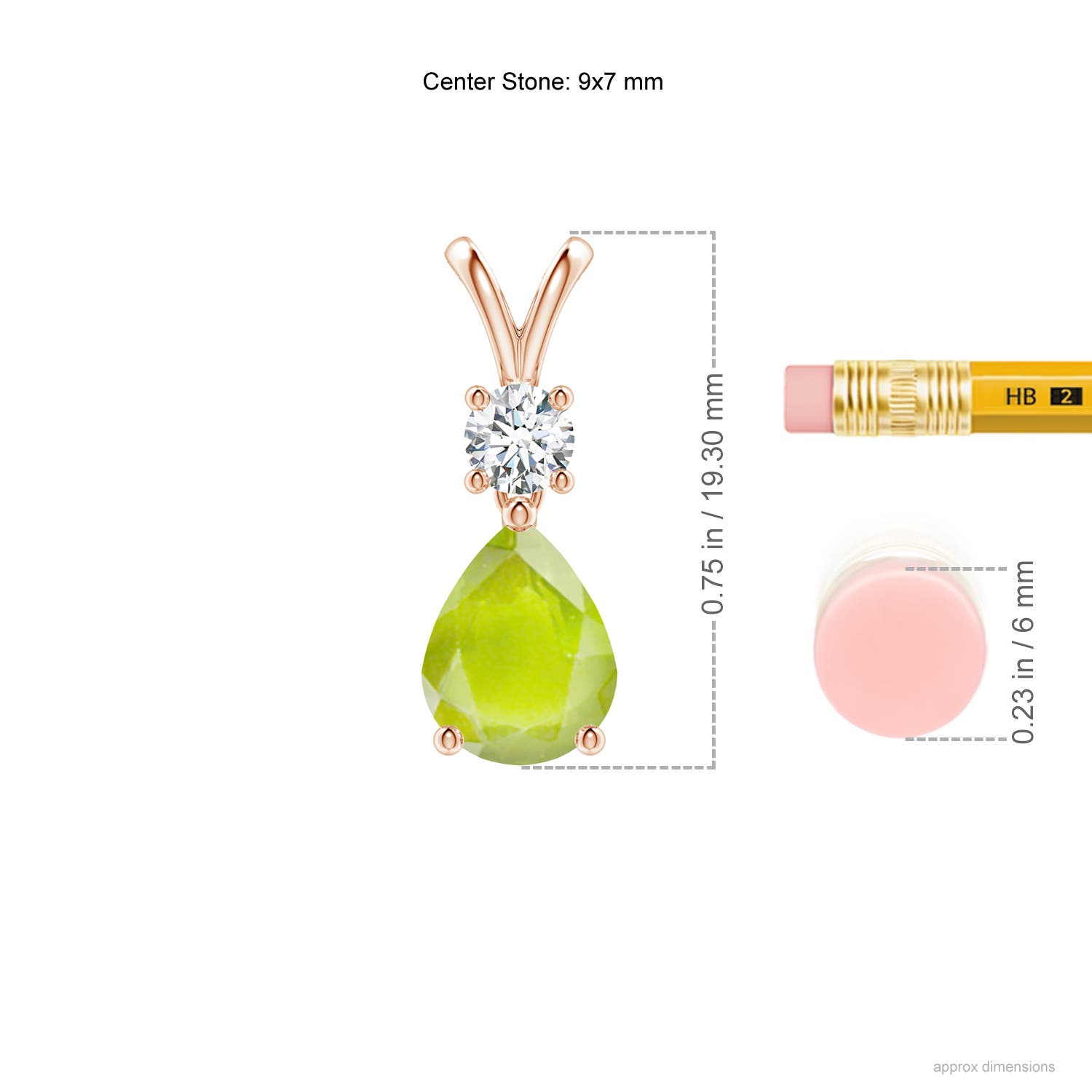 A - Peridot / 1.83 CT / 14 KT Rose Gold