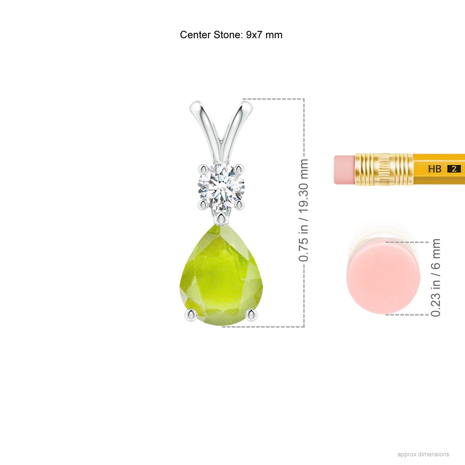 A - Peridot / 1.83 CT / 14 KT White Gold