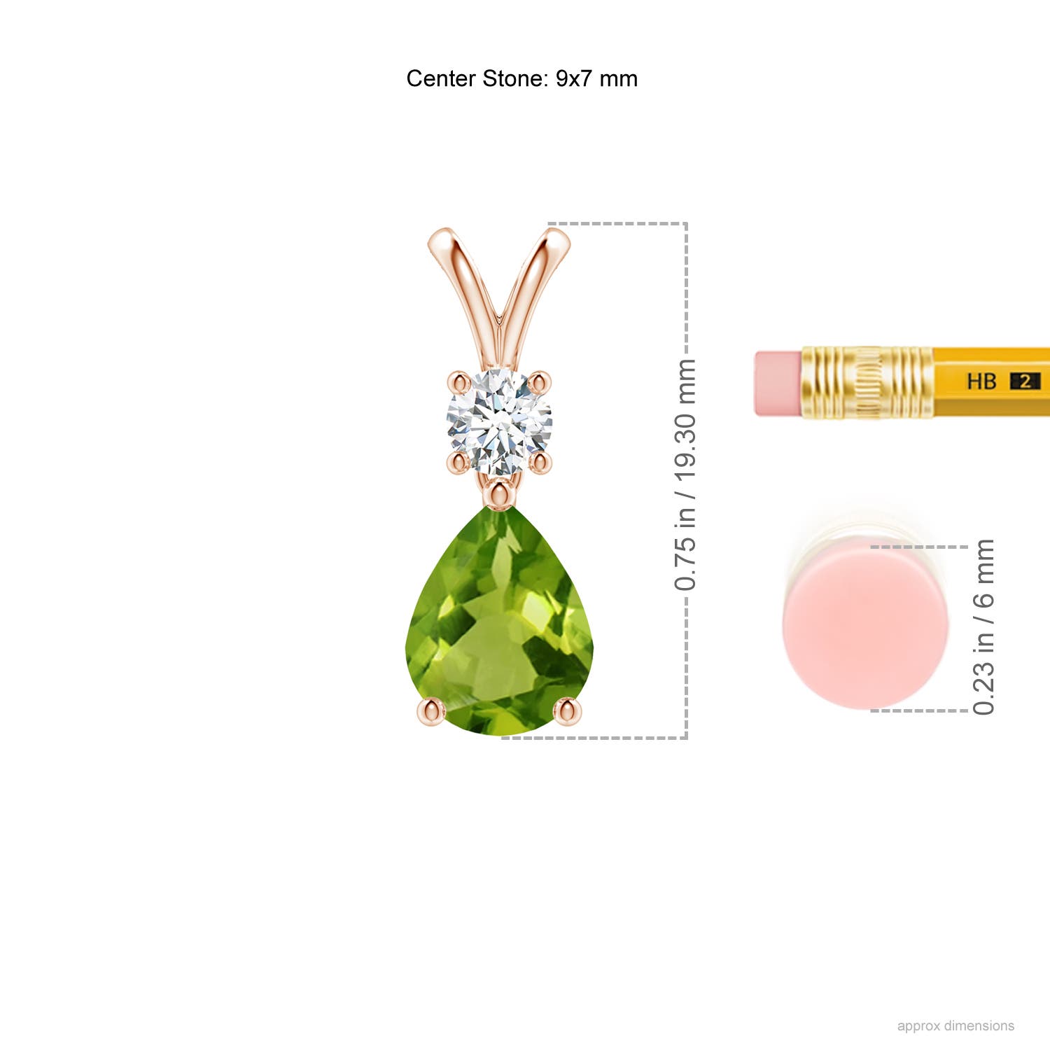 AAAA - Peridot / 1.83 CT / 14 KT Rose Gold